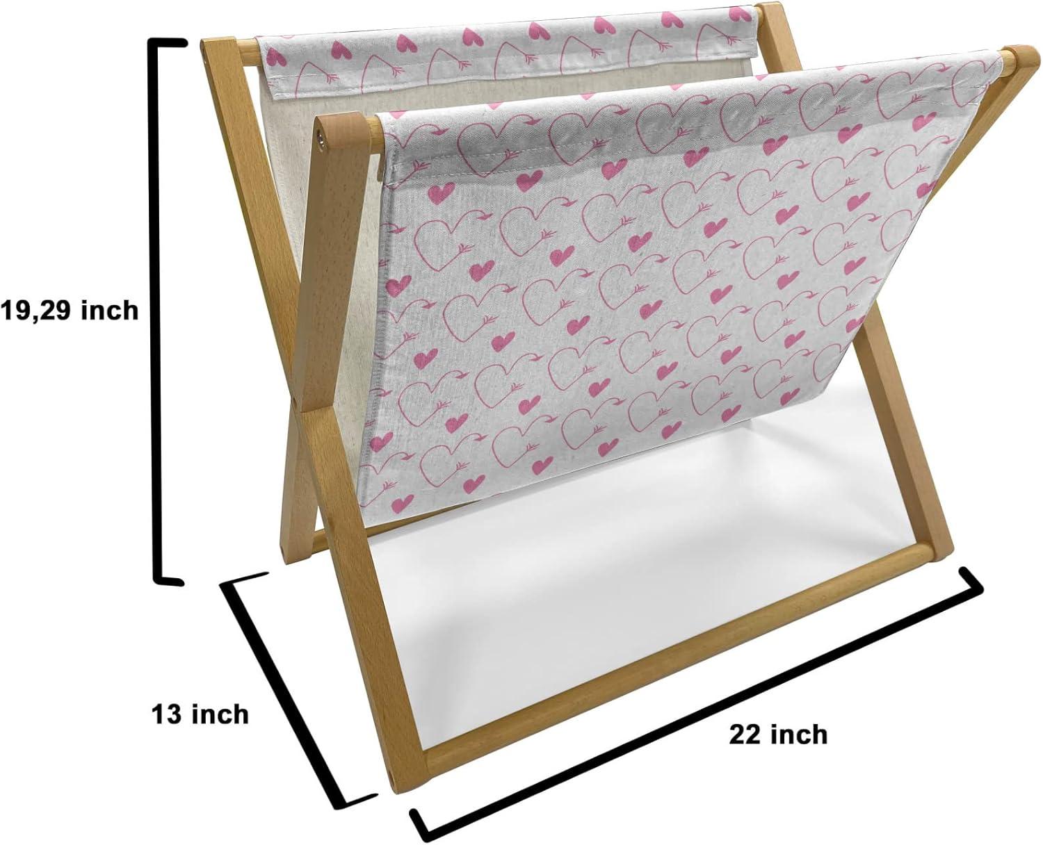 imageAmbesonne Modern Magazine and Book Holder Love Theme Romantic Repetitive Pattern of Hearts in Monochrome Style Valentines Day Floor Rack Decor for Interior of Home amp Office 22 x 19 Pink WhitePink White