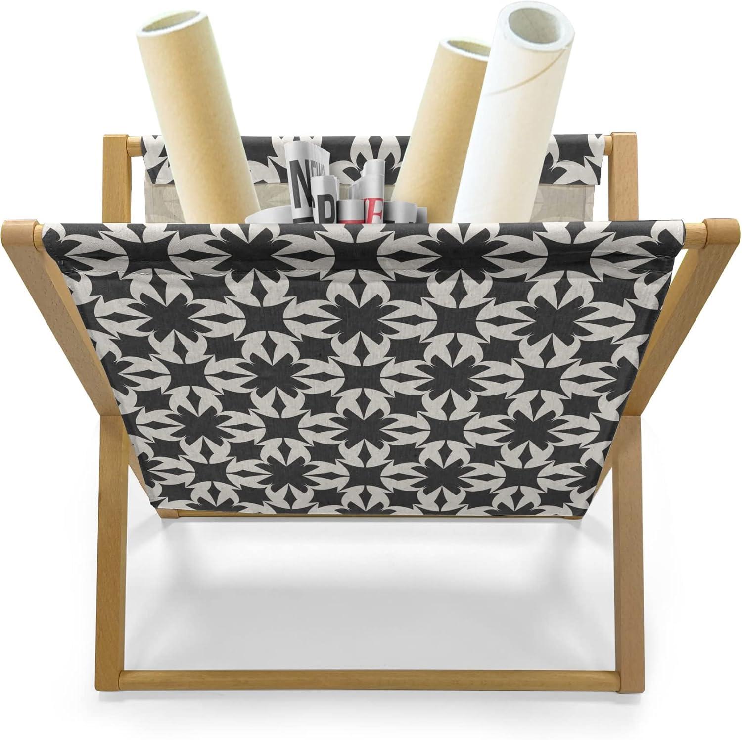 imageAmbesonne Modern Magazine and Book Holder Love Theme Romantic Repetitive Pattern of Hearts in Monochrome Style Valentines Day Floor Rack Decor for Interior of Home amp Office 22 x 19 Pink WhiteDark Grey and Eggshell