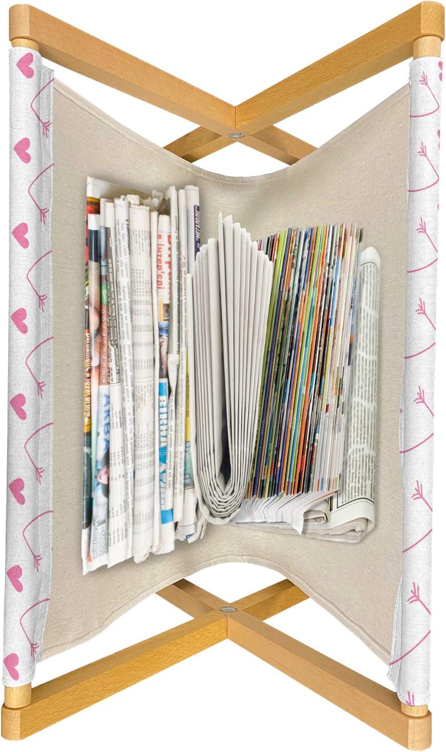 imageAmbesonne Modern Magazine and Book Holder Love Theme Romantic Repetitive Pattern of Hearts in Monochrome Style Valentines Day Floor Rack Decor for Interior of Home amp Office 22 x 19 Pink WhitePink White