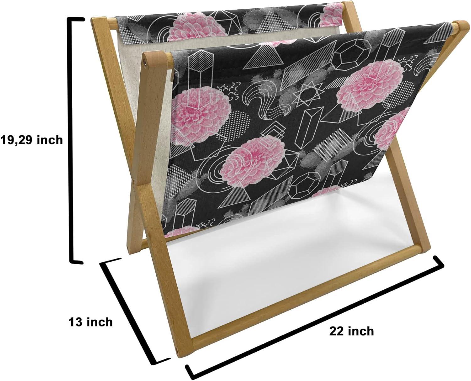 imageAmbesonne Modern Magazine and Book Holder Love Theme Romantic Repetitive Pattern of Hearts in Monochrome Style Valentines Day Floor Rack Decor for Interior of Home amp Office 22 x 19 Pink WhiteCharcoal Grey Pink White