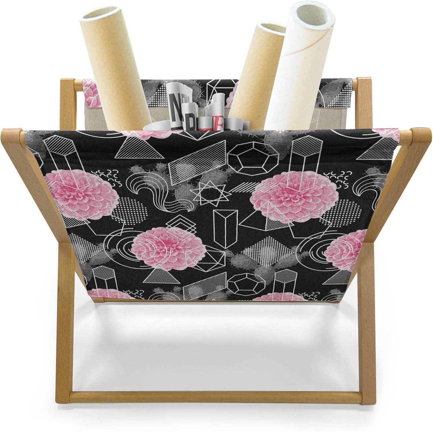 imageAmbesonne Modern Magazine and Book Holder Love Theme Romantic Repetitive Pattern of Hearts in Monochrome Style Valentines Day Floor Rack Decor for Interior of Home amp Office 22 x 19 Pink WhiteCharcoal Grey Pink White
