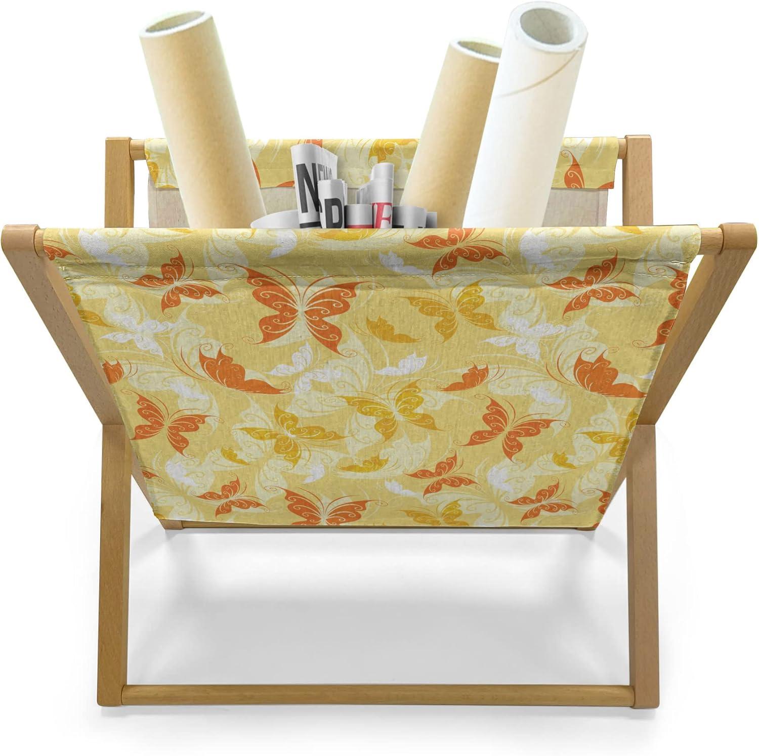imageAmbesonne Pale Pink Magazine and Book Holder Romantic Roses Garden Illustration Nature Inspired Valentines Day Themed Floor Rack Decor for Interior of Home amp Office 22 x 19 Yellow Coral PinkEarth Yellow Orange