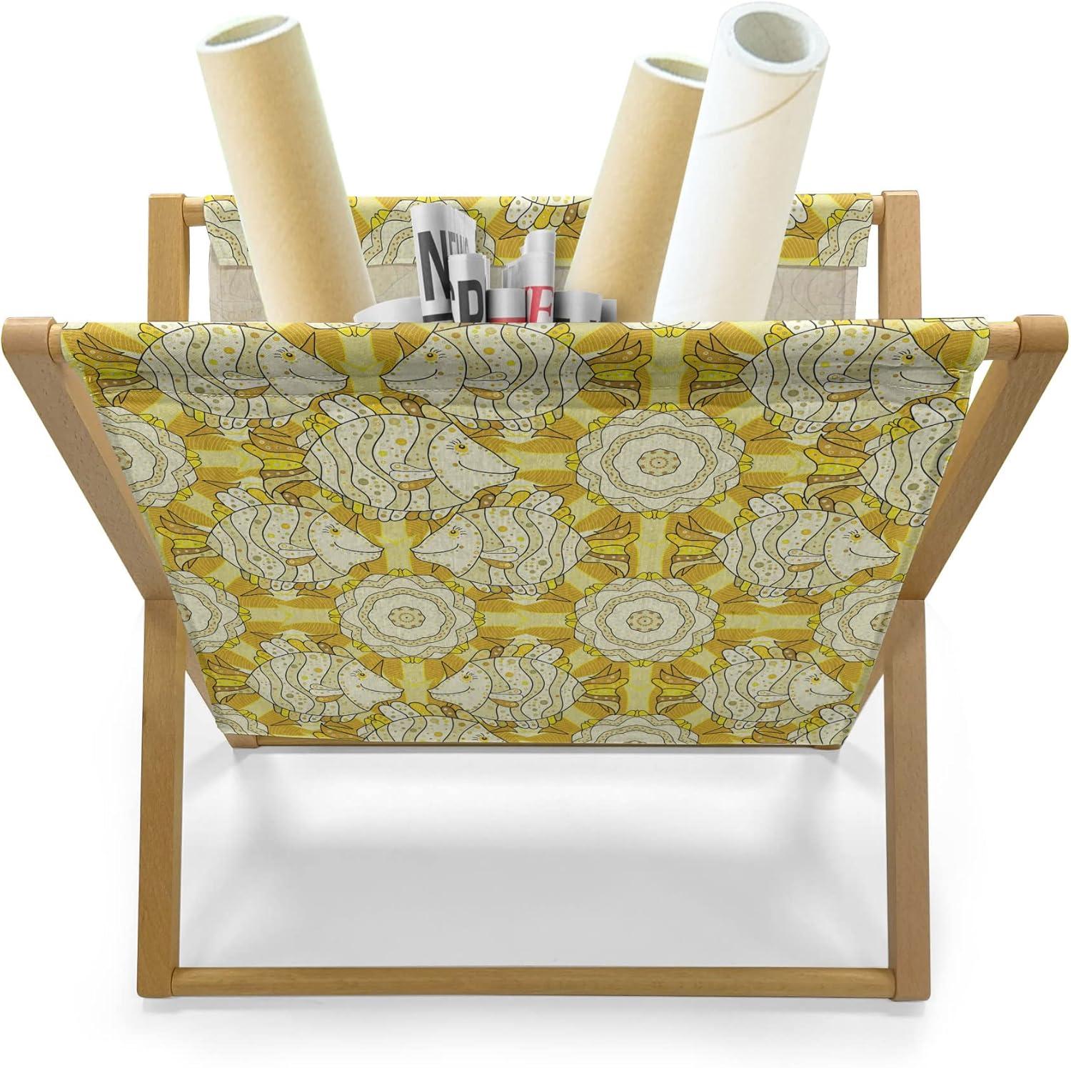 imageAmbesonne Pale Pink Magazine and Book Holder Romantic Roses Garden Illustration Nature Inspired Valentines Day Themed Floor Rack Decor for Interior of Home amp Office 22 x 19 Yellow Coral PinkMarigold Beige Yellow