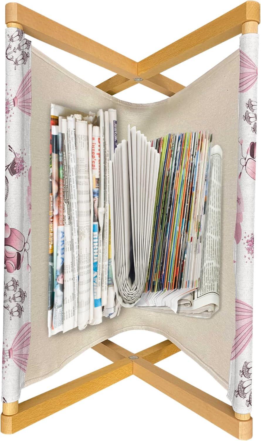 imageAmbesonne Paris Magazine and Book Holder Valentines Day Theme with Eiffel Kissing Couple Hot Air Balloon Wedding Concept Floor Rack Decor for Interior of Home amp Office 22 x 19 Pale Pink RosePale Pink Rose