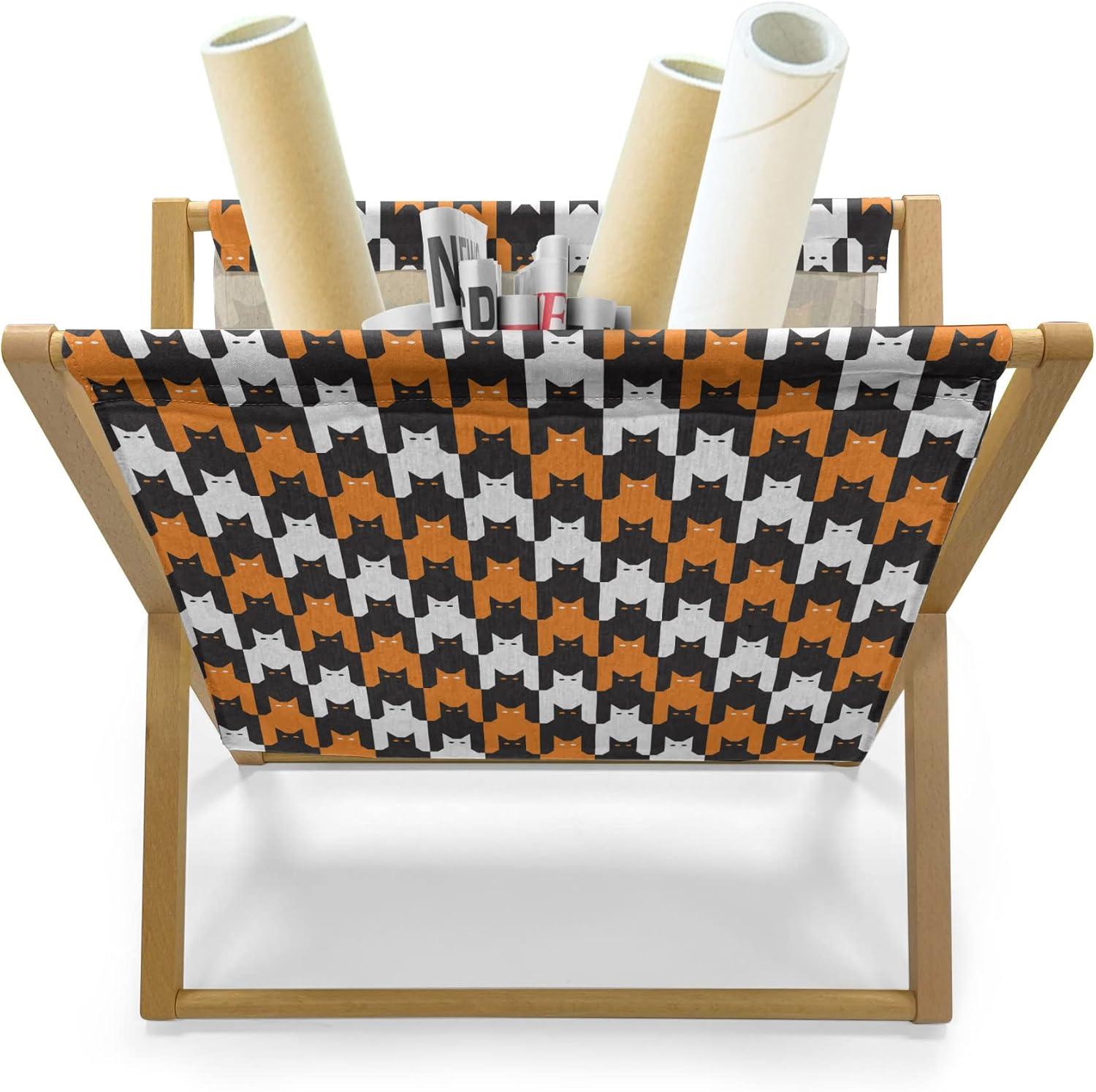 imageAmbesonne Romantic Magazine and Book Holder Lilly Bouquet Valentines Day Themed Arrangement on Polka Dots Backdrop Floor Rack Decor for Interior of Home amp Office 22 x 19 Pistachio Green WhiteOrange Black White