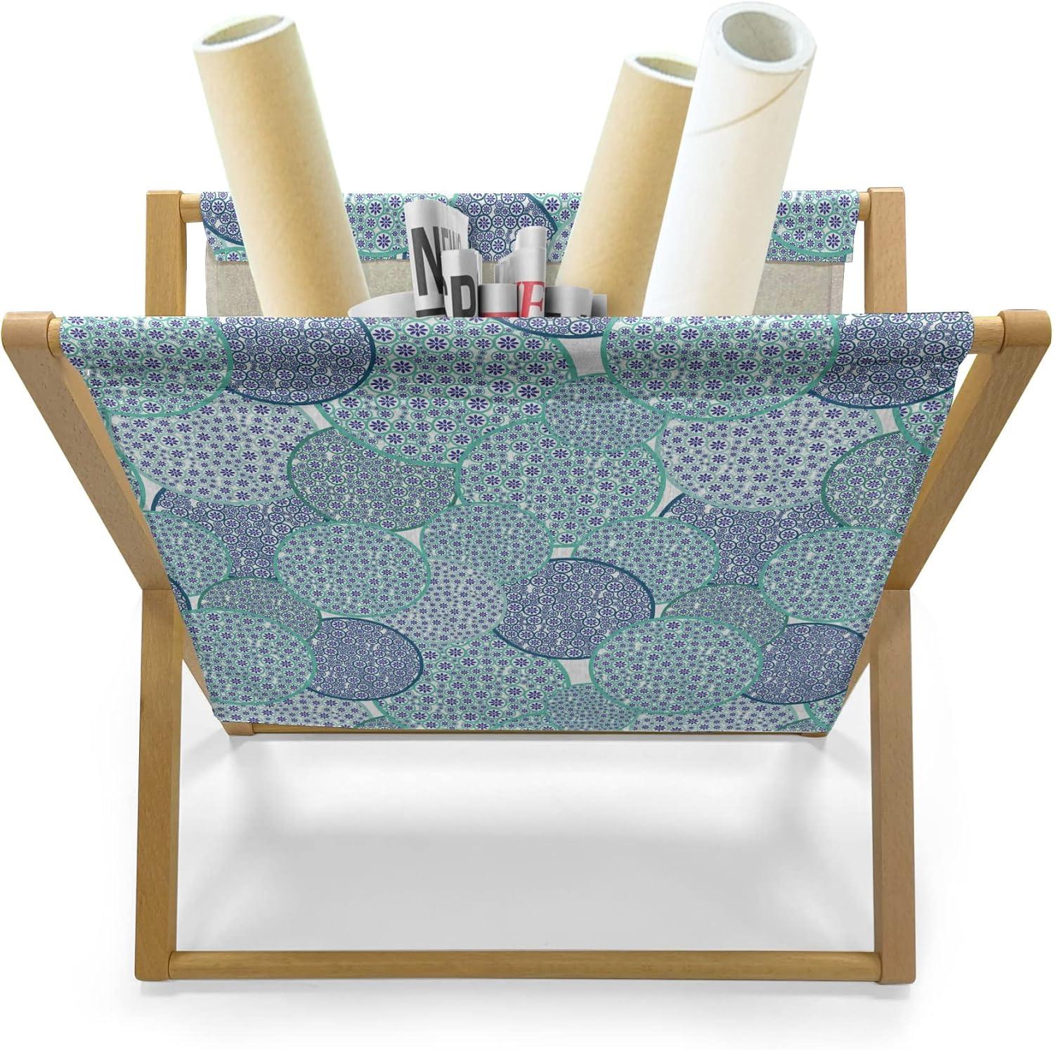 imageAmbesonne Romantic Magazine and Book Holder Lilly Bouquet Valentines Day Themed Arrangement on Polka Dots Backdrop Floor Rack Decor for Interior of Home amp Office 22 x 19 Pistachio Green WhiteTurquoise Navy Blue