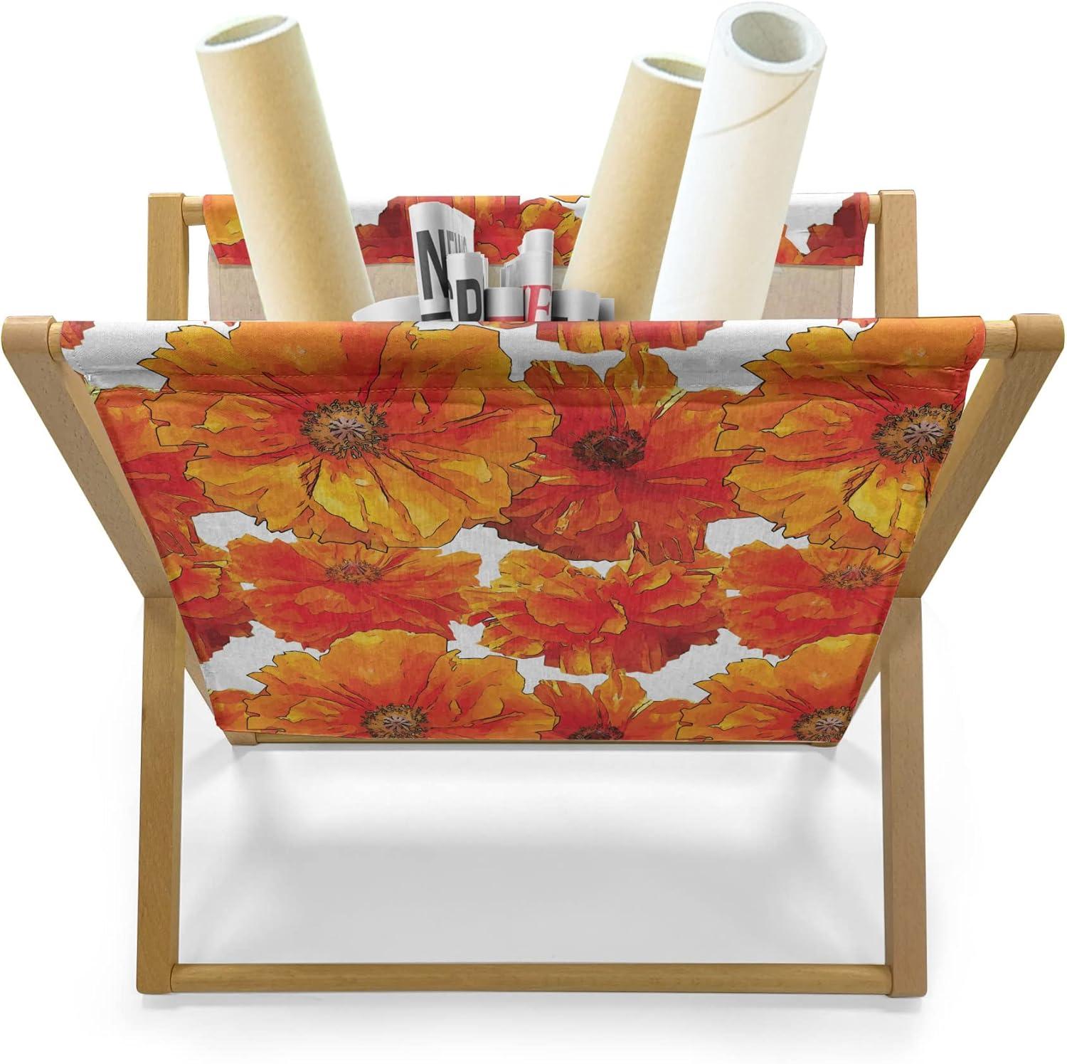 imageAmbesonne Romantic Magazine and Book Holder Lilly Bouquet Valentines Day Themed Arrangement on Polka Dots Backdrop Floor Rack Decor for Interior of Home amp Office 22 x 19 Pistachio Green WhiteOrange and Vermilion
