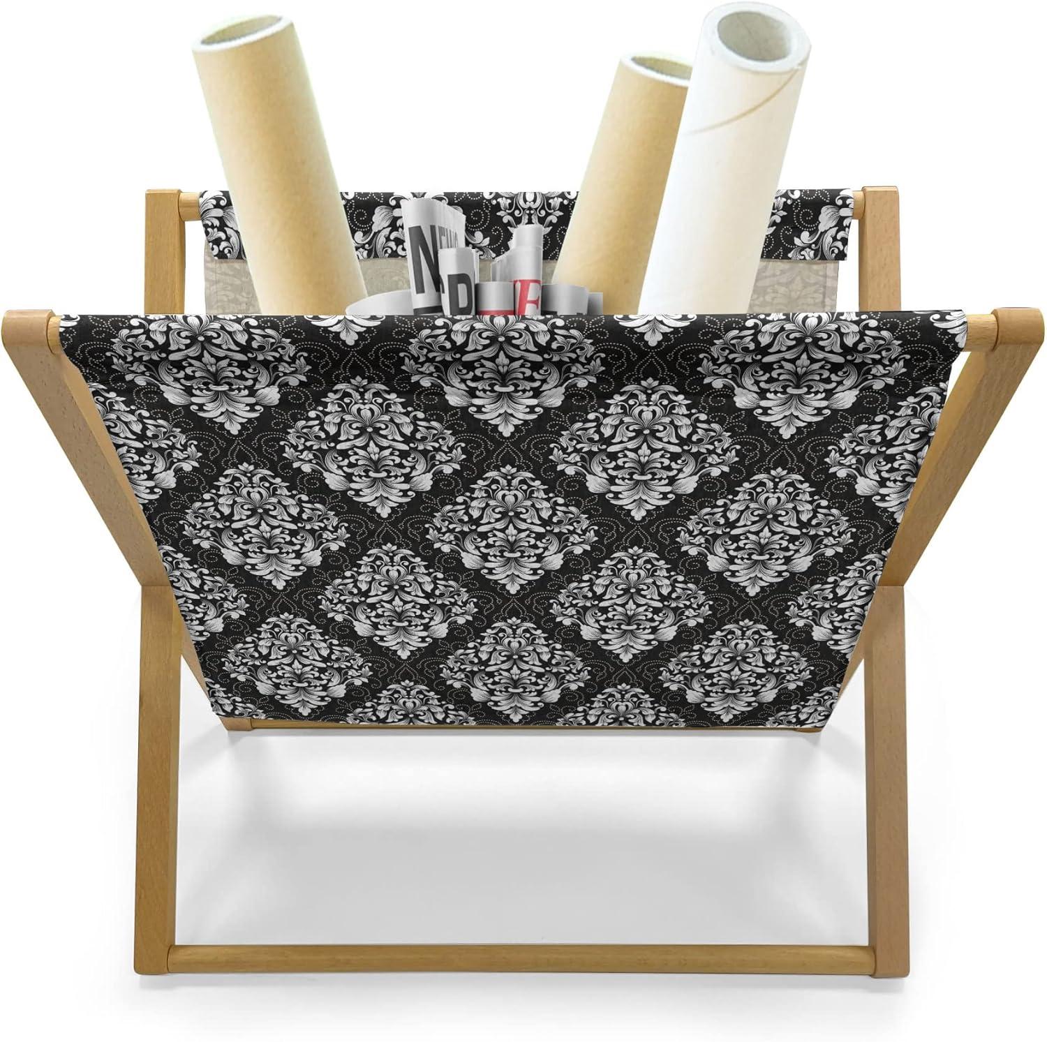 imageAmbesonne Romantic Magazine and Book Holder Lilly Bouquet Valentines Day Themed Arrangement on Polka Dots Backdrop Floor Rack Decor for Interior of Home amp Office 22 x 19 Pistachio Green WhiteGrey Black and White