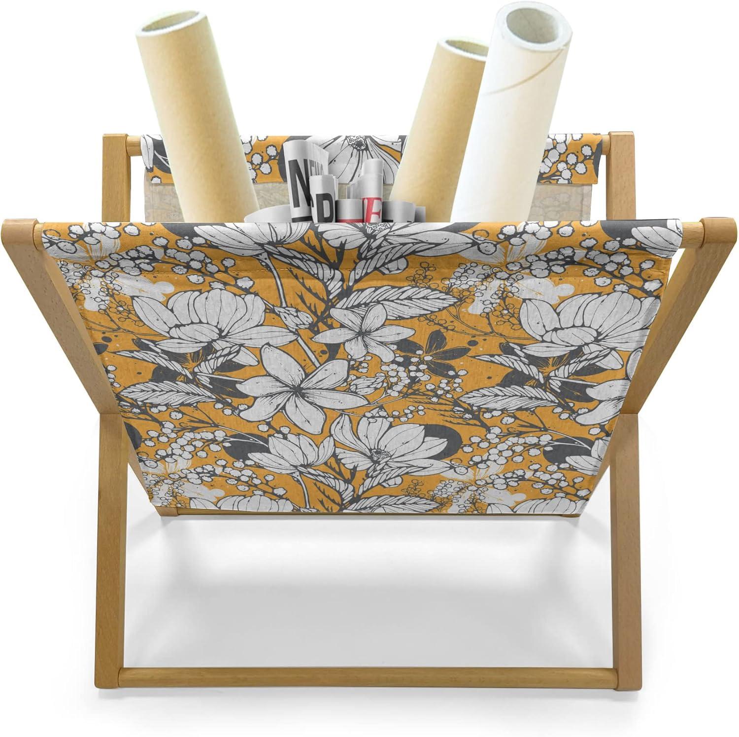 imageAmbesonne Romantic Magazine and Book Holder Lilly Bouquet Valentines Day Themed Arrangement on Polka Dots Backdrop Floor Rack Decor for Interior of Home amp Office 22 x 19 Pistachio Green WhiteCharcoal Grey Marigold