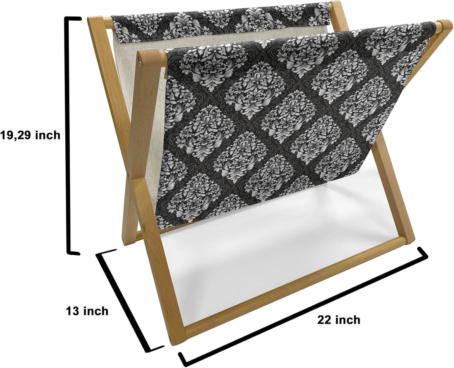imageAmbesonne Romantic Magazine and Book Holder Lilly Bouquet Valentines Day Themed Arrangement on Polka Dots Backdrop Floor Rack Decor for Interior of Home amp Office 22 x 19 Pistachio Green WhiteGrey Black and White