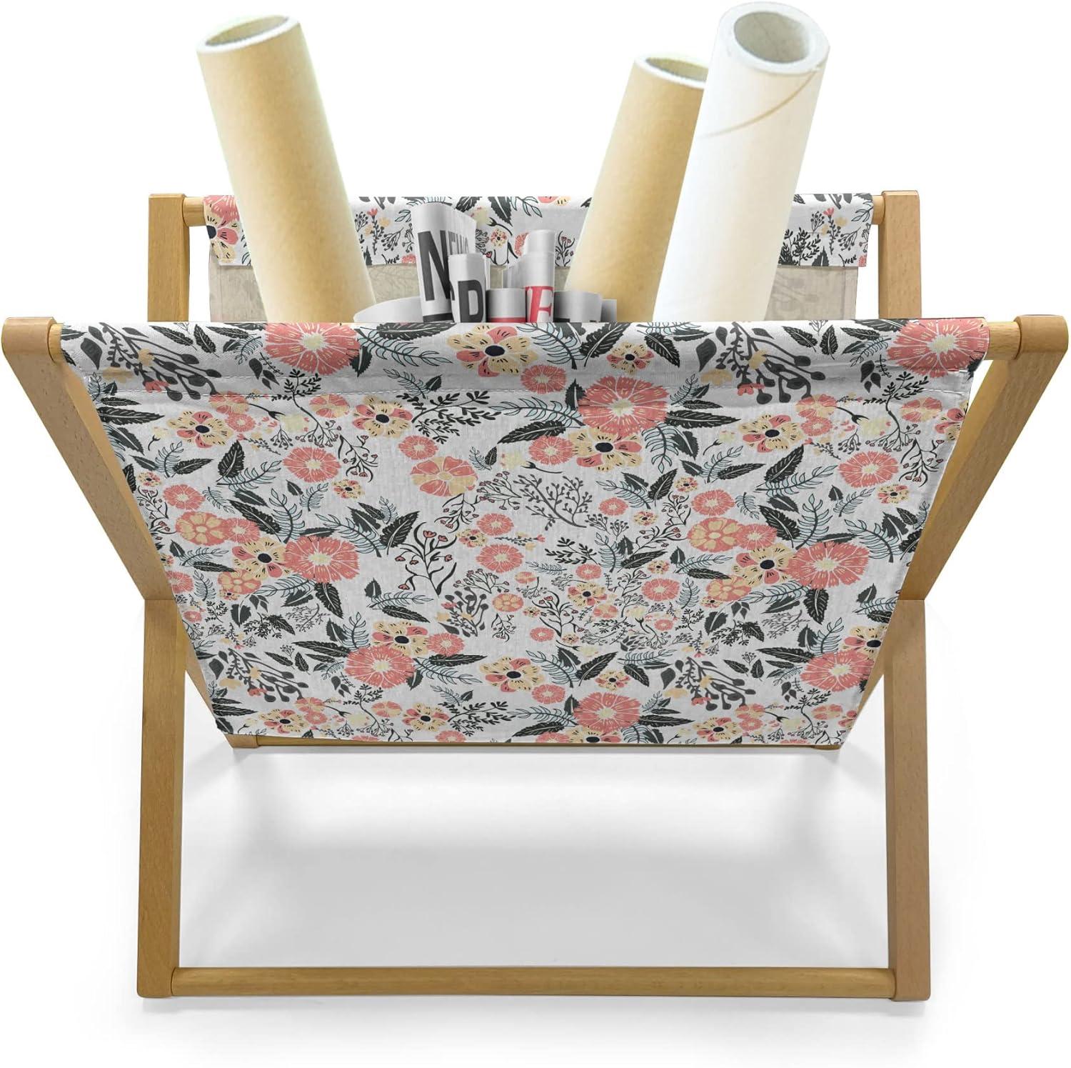 imageAmbesonne Romantic Magazine and Book Holder Lilly Bouquet Valentines Day Themed Arrangement on Polka Dots Backdrop Floor Rack Decor for Interior of Home amp Office 22 x 19 Pistachio Green WhiteCharcoal Grey Mustard