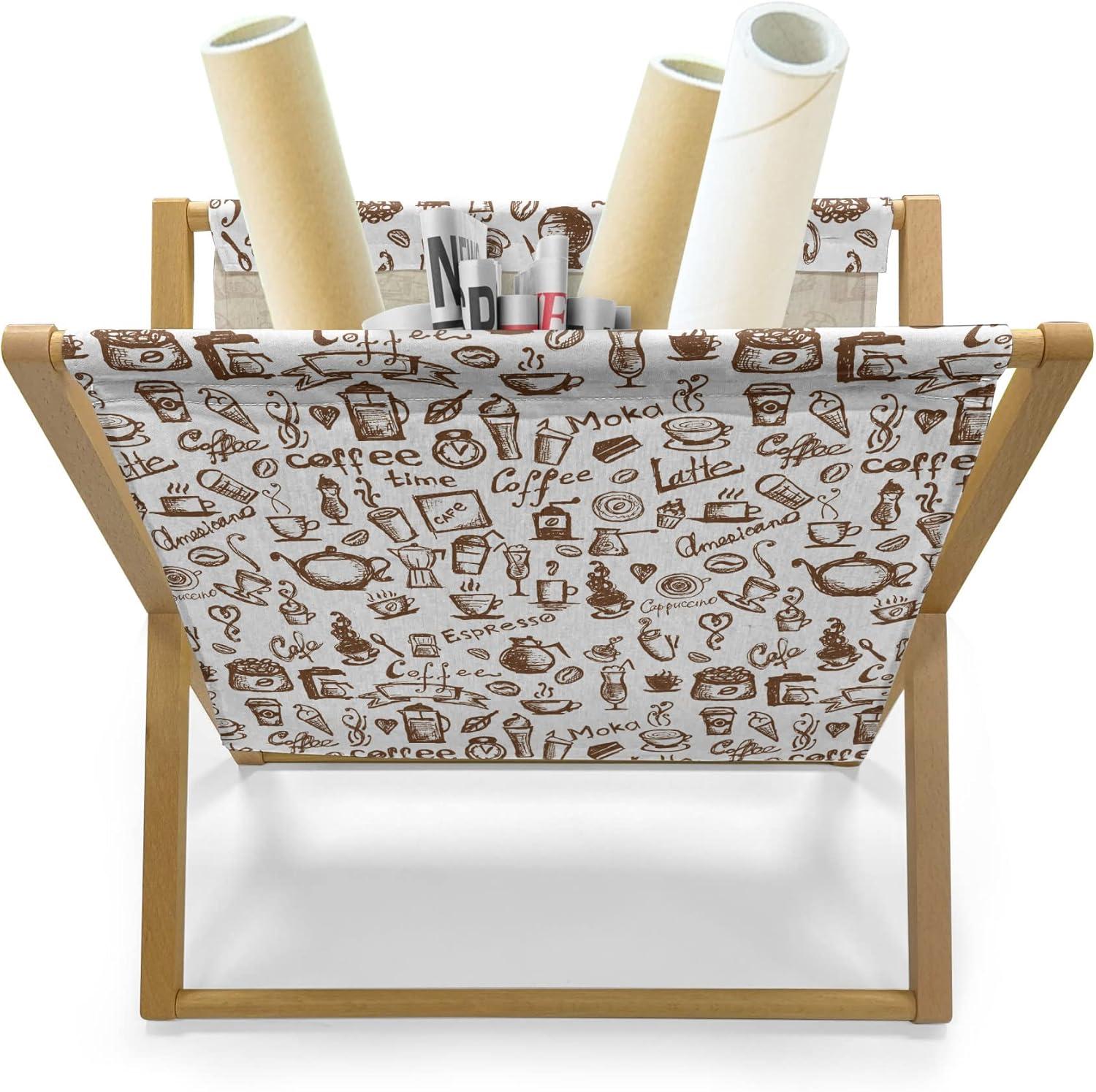 imageAmbesonne Romantic Magazine and Book Holder Lilly Bouquet Valentines Day Themed Arrangement on Polka Dots Backdrop Floor Rack Decor for Interior of Home amp Office 22 x 19 Pistachio Green WhiteBrown White
