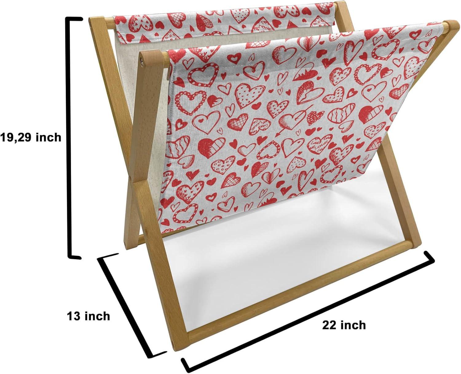 imageAmbesonne Romantic Magazine and Book Holder Lilly Bouquet Valentines Day Themed Arrangement on Polka Dots Backdrop Floor Rack Decor for Interior of Home amp Office 22 x 19 Pistachio Green WhiteScarlet White