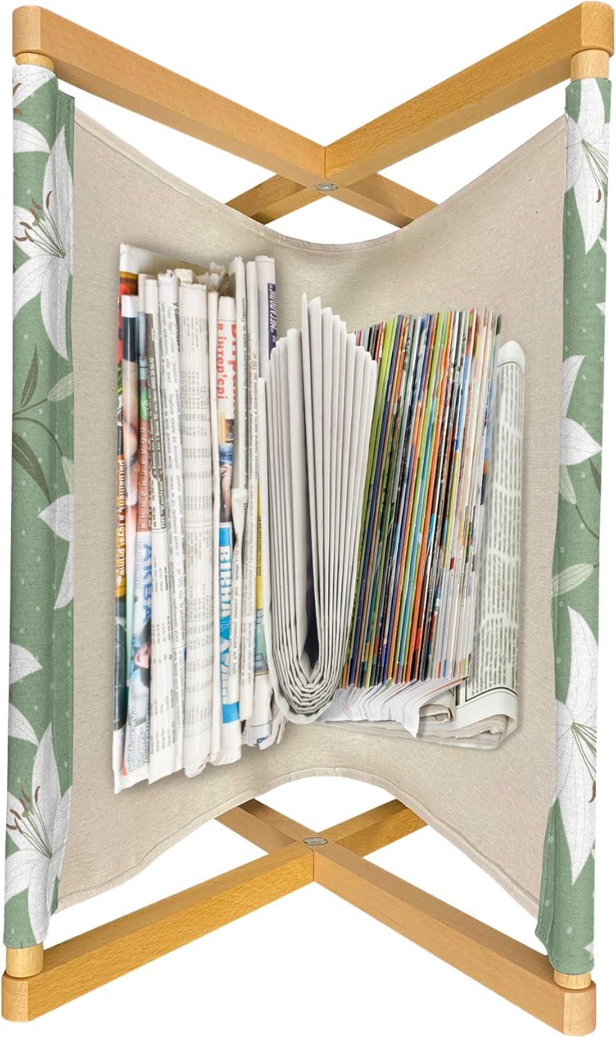 imageAmbesonne Romantic Magazine and Book Holder Lilly Bouquet Valentines Day Themed Arrangement on Polka Dots Backdrop Floor Rack Decor for Interior of Home amp Office 22 x 19 Pistachio Green WhitePistachio Green White