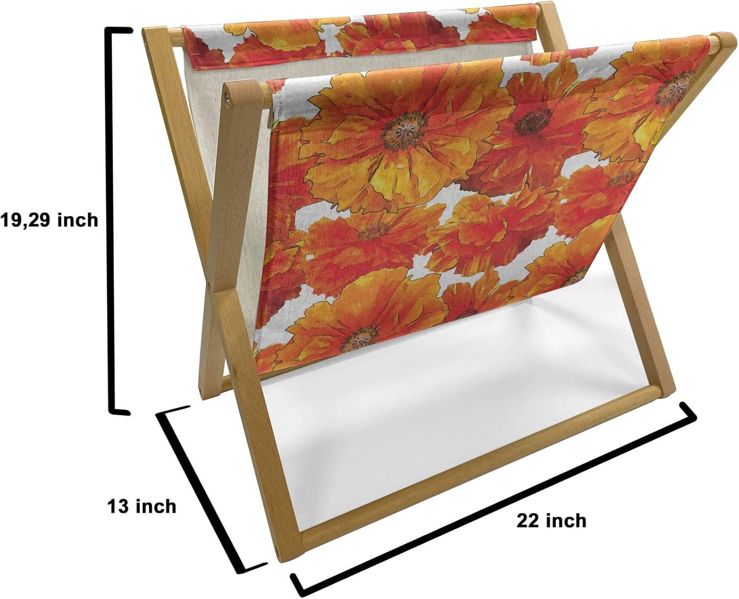 imageAmbesonne Romantic Magazine and Book Holder Lilly Bouquet Valentines Day Themed Arrangement on Polka Dots Backdrop Floor Rack Decor for Interior of Home amp Office 22 x 19 Pistachio Green WhiteOrange and Vermilion