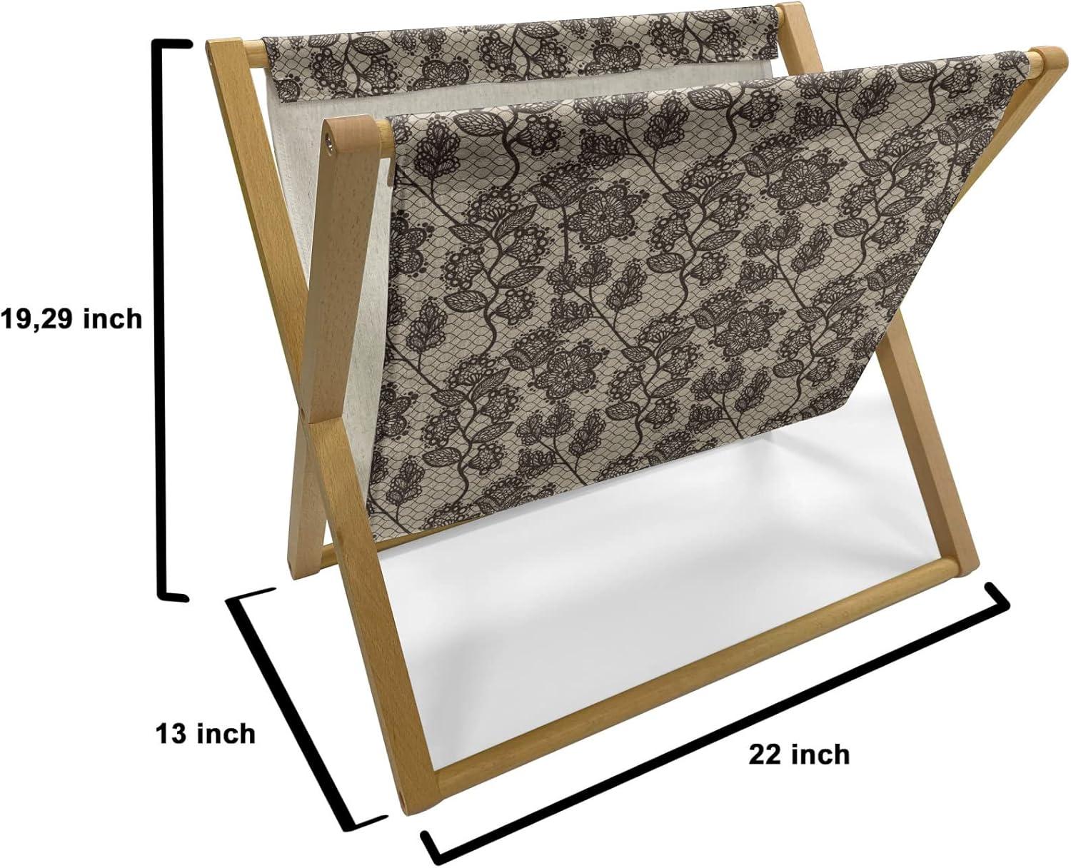 imageAmbesonne Romantic Magazine and Book Holder Lilly Bouquet Valentines Day Themed Arrangement on Polka Dots Backdrop Floor Rack Decor for Interior of Home amp Office 22 x 19 Pistachio Green WhiteBeige Brown