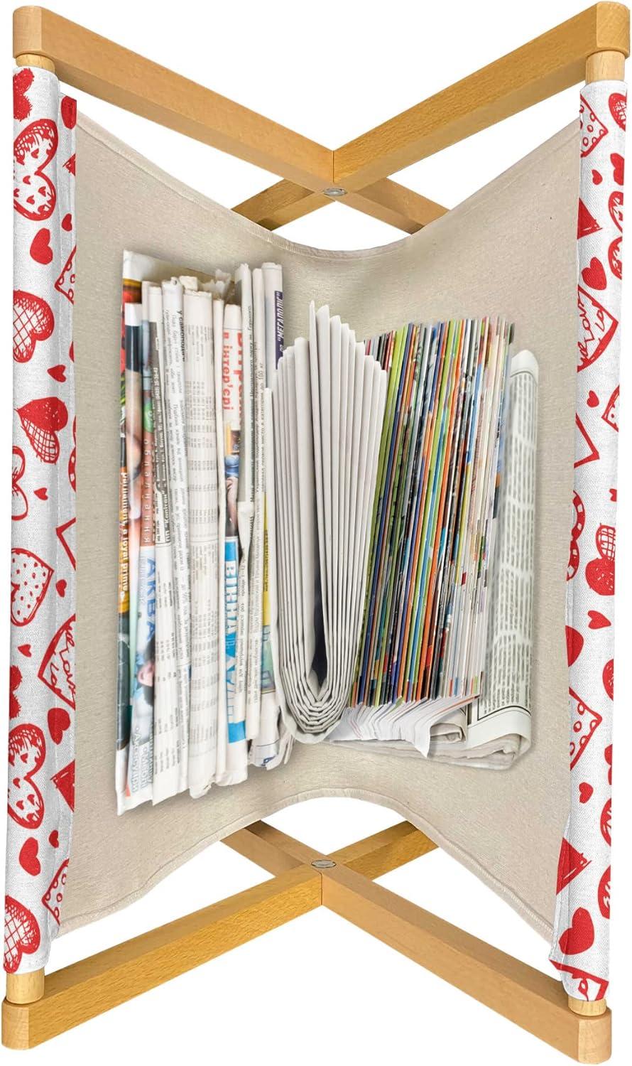 imageAmbesonne Romantic Magazine and Book Holder Lilly Bouquet Valentines Day Themed Arrangement on Polka Dots Backdrop Floor Rack Decor for Interior of Home amp Office 22 x 19 Pistachio Green WhiteScarlet White