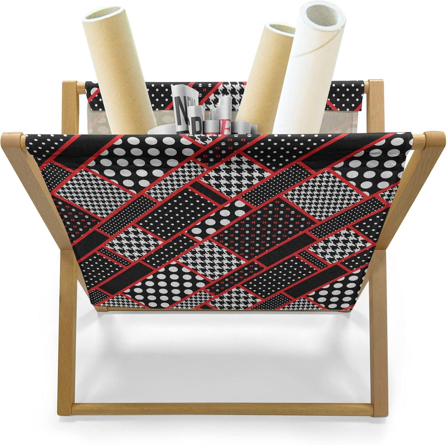 imageAmbesonne Romantic Magazine and Book Holder Lilly Bouquet Valentines Day Themed Arrangement on Polka Dots Backdrop Floor Rack Decor for Interior of Home amp Office 22 x 19 Pistachio Green WhiteScarlet White Black