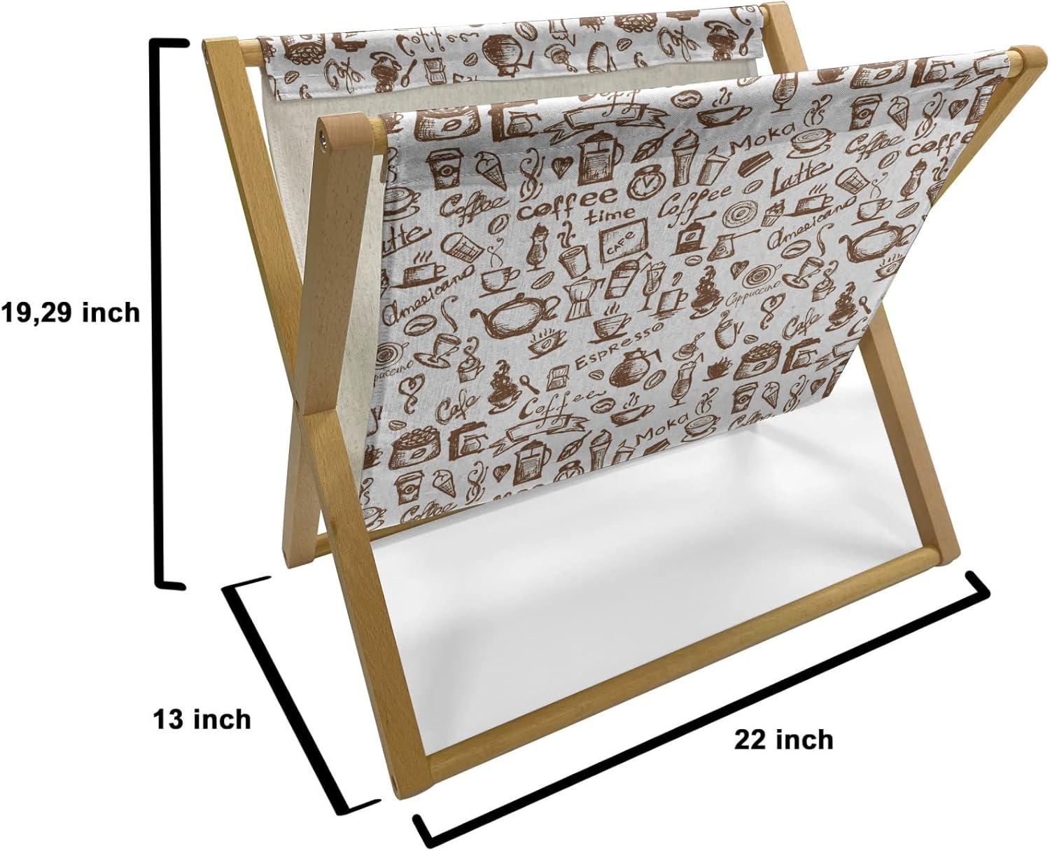 imageAmbesonne Romantic Magazine and Book Holder Lilly Bouquet Valentines Day Themed Arrangement on Polka Dots Backdrop Floor Rack Decor for Interior of Home amp Office 22 x 19 Pistachio Green WhiteBrown White