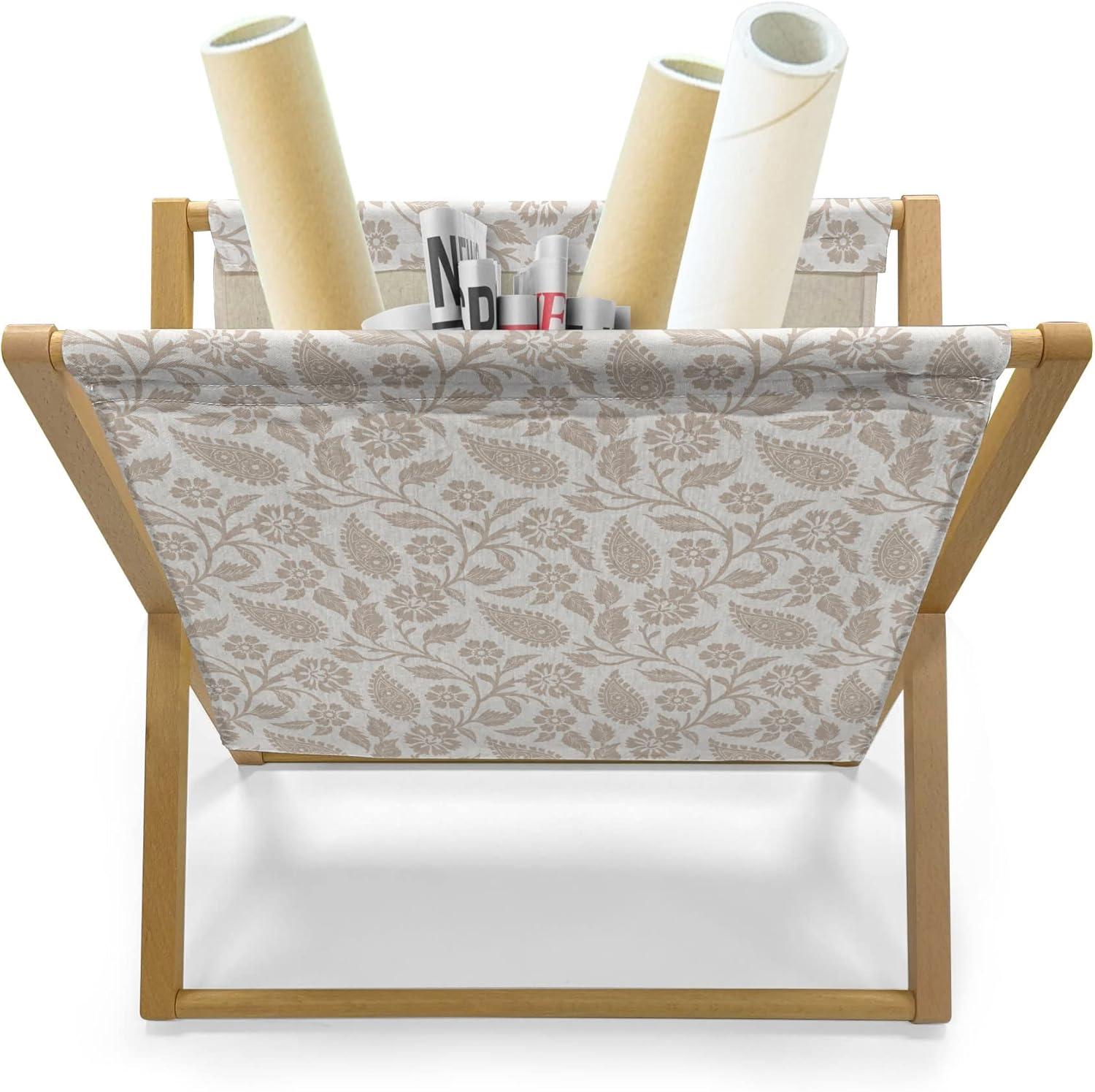 imageAmbesonne Romantic Magazine and Book Holder Lilly Bouquet Valentines Day Themed Arrangement on Polka Dots Backdrop Floor Rack Decor for Interior of Home amp Office 22 x 19 Pistachio Green WhiteBeige White