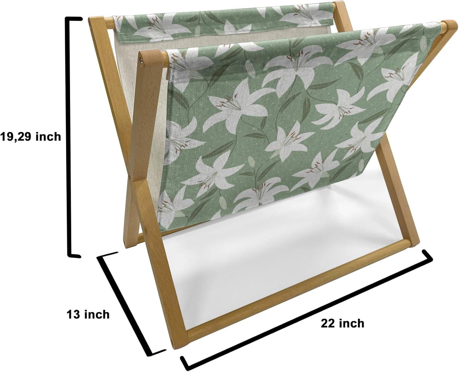 imageAmbesonne Romantic Magazine and Book Holder Lilly Bouquet Valentines Day Themed Arrangement on Polka Dots Backdrop Floor Rack Decor for Interior of Home amp Office 22 x 19 Pistachio Green WhitePistachio Green White
