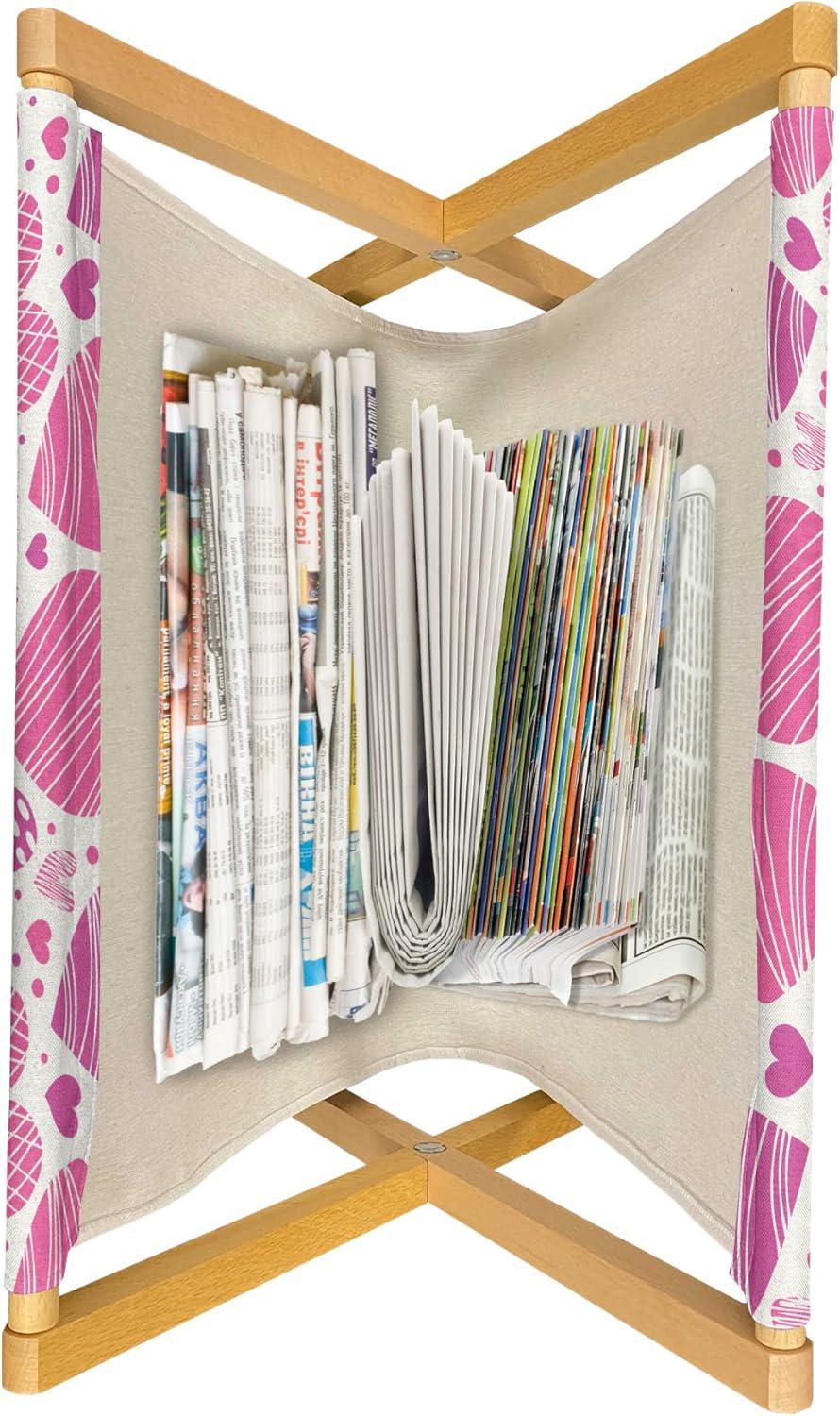 imageAmbesonne Romantic Magazine and Book Holder Lilly Bouquet Valentines Day Themed Arrangement on Polka Dots Backdrop Floor Rack Decor for Interior of Home amp Office 22 x 19 Pistachio Green WhiteHot Pink White