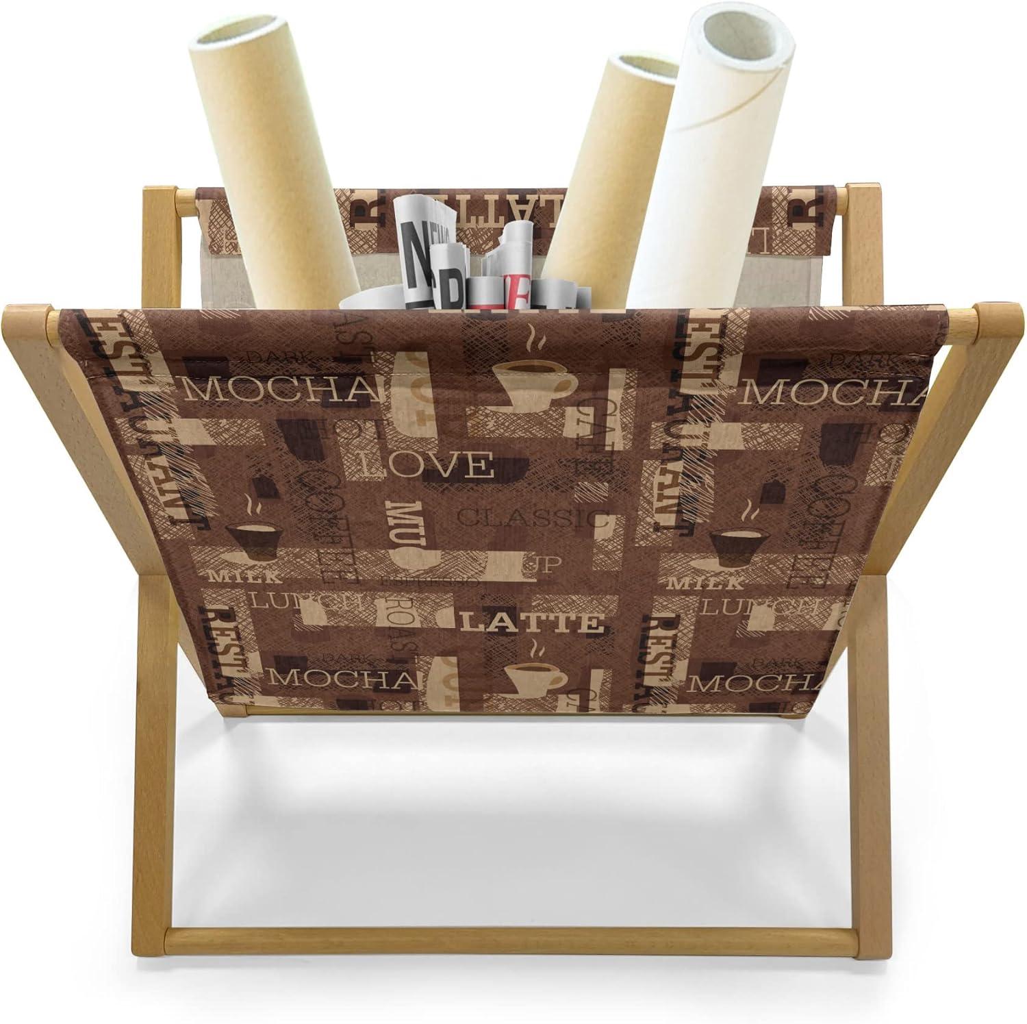 imageAmbesonne Romantic Magazine and Book Holder Lilly Bouquet Valentines Day Themed Arrangement on Polka Dots Backdrop Floor Rack Decor for Interior of Home amp Office 22 x 19 Pistachio Green WhiteBrown Beige