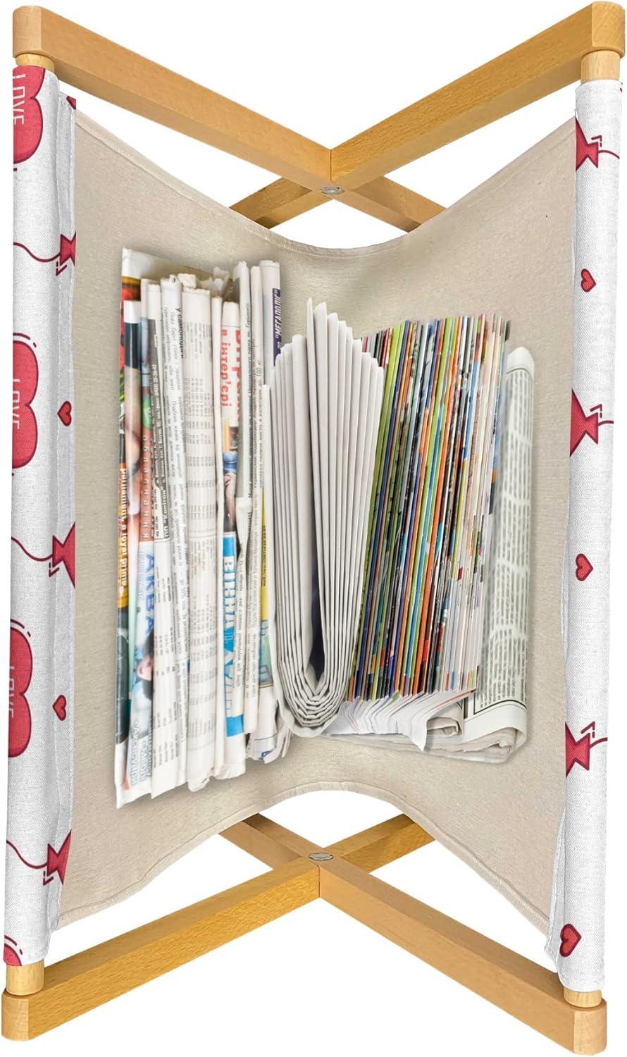 imageAmbesonne Romantic Magazine and Book Holder Valentines Day Theme Heart Shaped Love You Balloons Happiness Birthday Floor Rack Decor for Interior of Home amp Office 22 x 19 Dark Coral and WhiteDark Coral and White