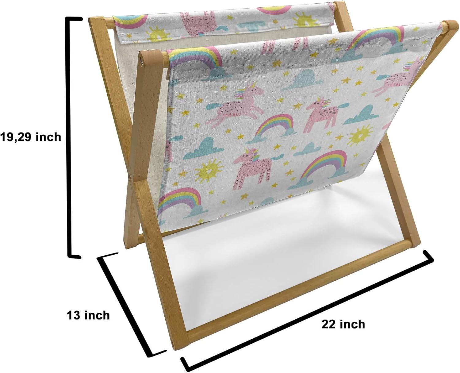 imageAmbesonne Romantic Magazine and Book Holder Valentines Day Themed Layout Petite Girly Heart Mothers Day Love Inspired Floor Rack Decor for Interior of Home amp Office 22 x 19 Pink and WhitePale Pink Pale Blue