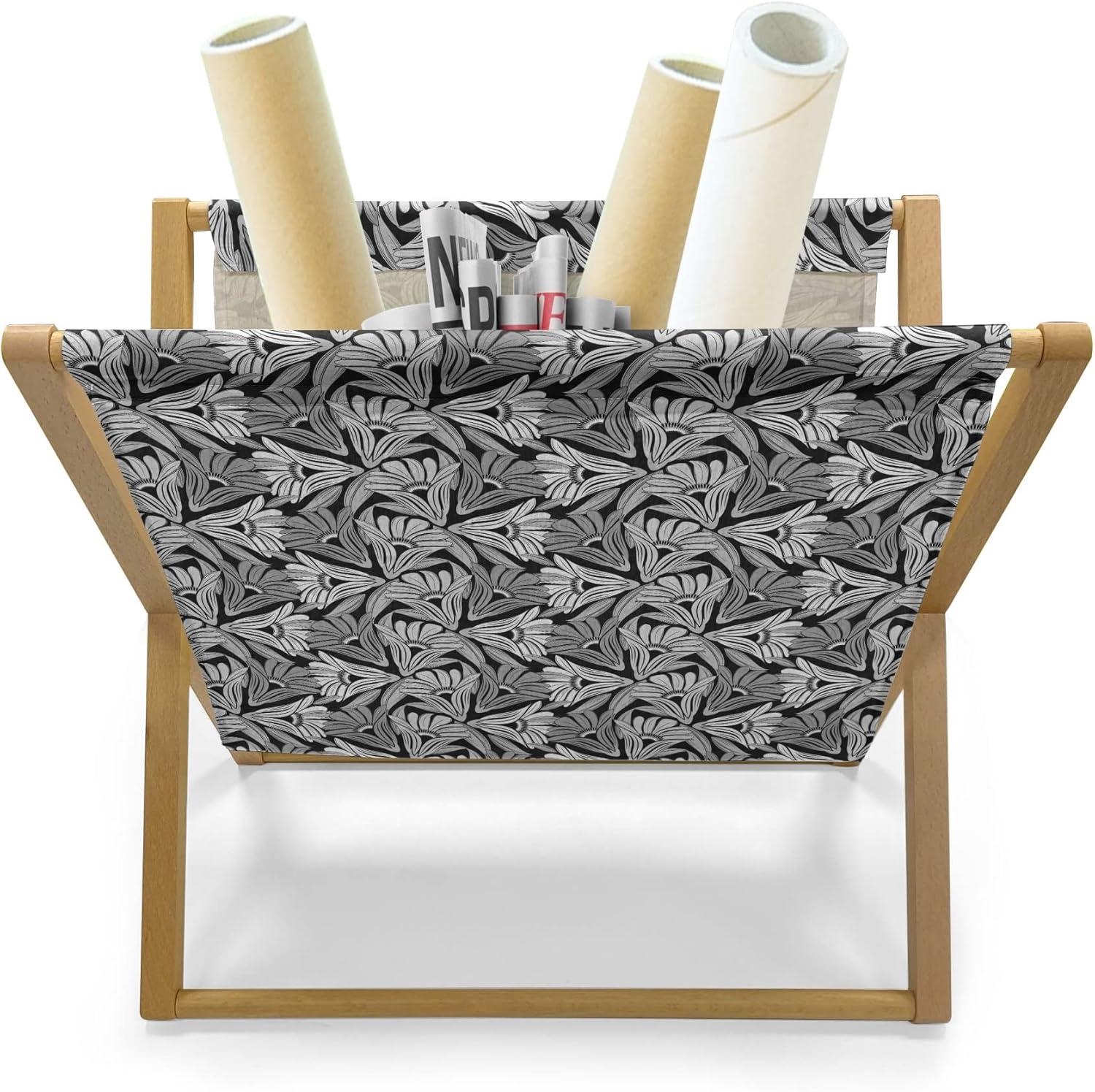 imageAmbesonne Romantic Magazine and Book Holder Valentines Day Themed Layout Petite Girly Heart Mothers Day Love Inspired Floor Rack Decor for Interior of Home amp Office 22 x 19 Pink and WhiteGrey and Charcoal Grey