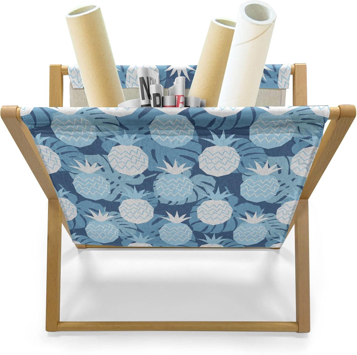 imageAmbesonne Romantic Magazine and Book Holder Valentines Day Themed Layout Petite Girly Heart Mothers Day Love Inspired Floor Rack Decor for Interior of Home amp Office 22 x 19 Pink and WhitePale Azure Blue White