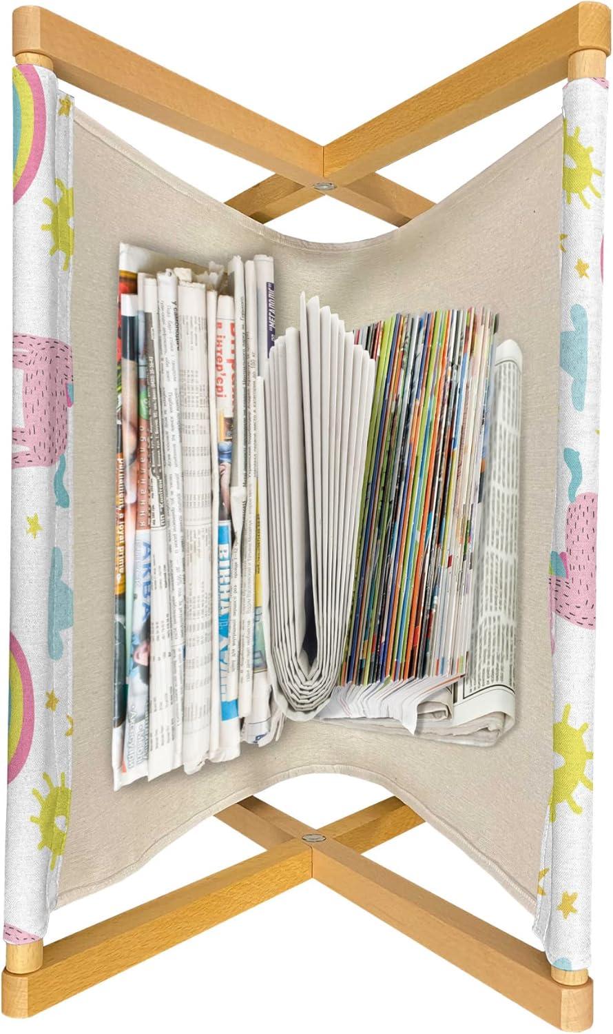 imageAmbesonne Romantic Magazine and Book Holder Valentines Day Themed Layout Petite Girly Heart Mothers Day Love Inspired Floor Rack Decor for Interior of Home amp Office 22 x 19 Pink and WhitePale Pink Pale Blue
