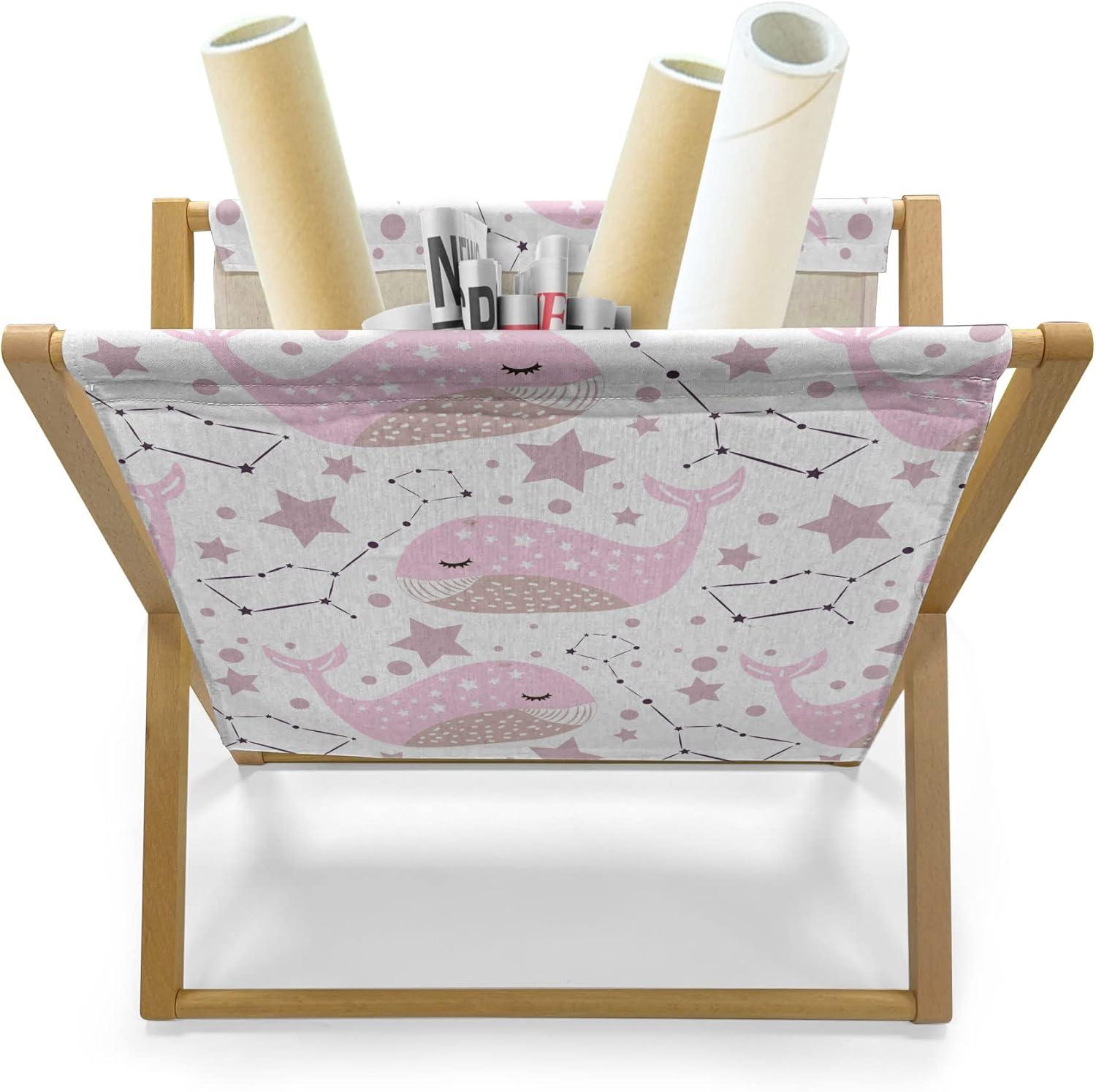 imageAmbesonne Romantic Magazine and Book Holder Valentines Day Themed Layout Petite Girly Heart Mothers Day Love Inspired Floor Rack Decor for Interior of Home amp Office 22 x 19 Pink and WhitePale Pink White