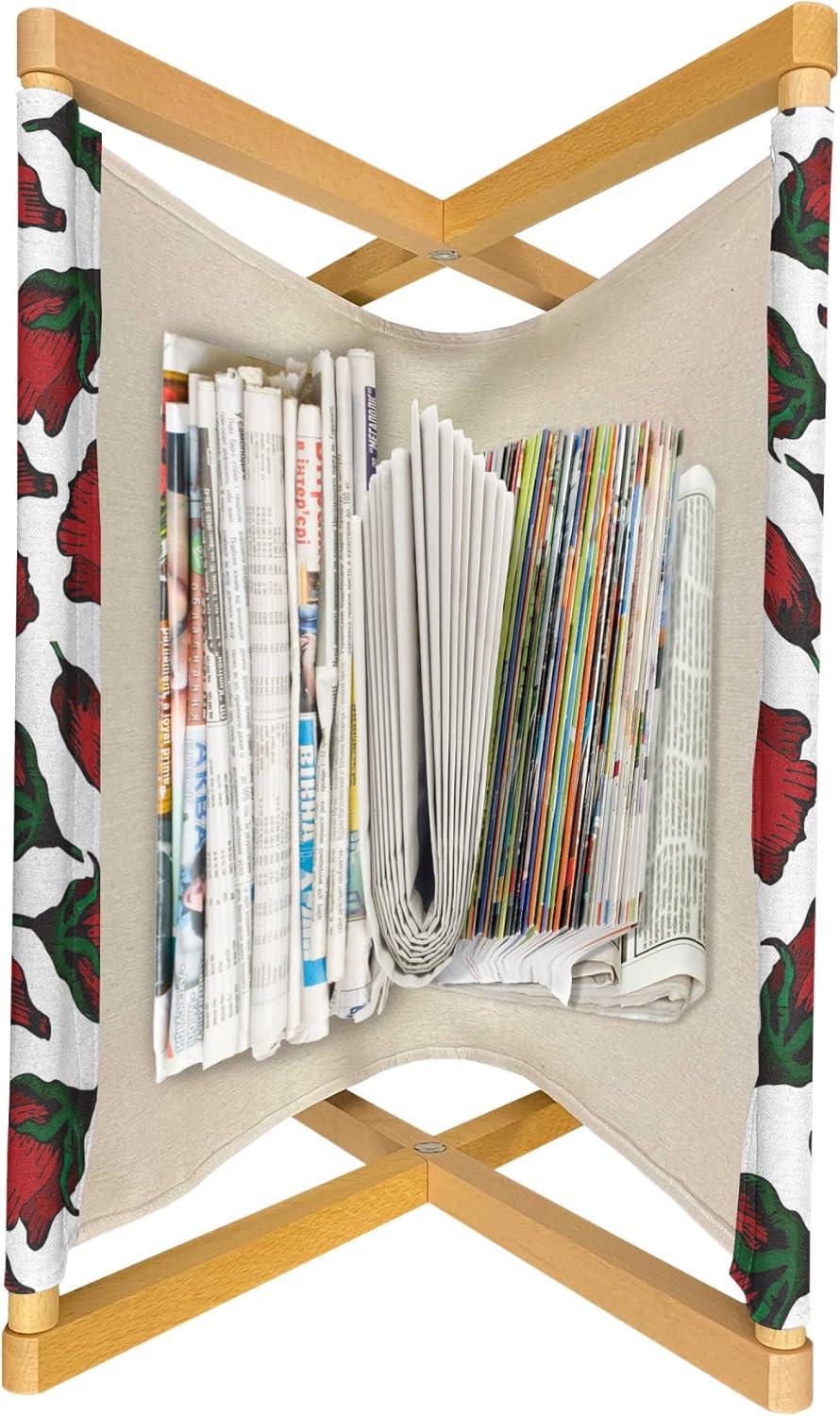 imageAmbesonne Roses Magazine and Book Holder Flowers Petals and Buds on Plain Backdrop Valentines Day Themed Print Floor Rack Decor for Interior of Home amp Office 22 x 19 Vermilion Emerald WhiteVermilion Emerald White