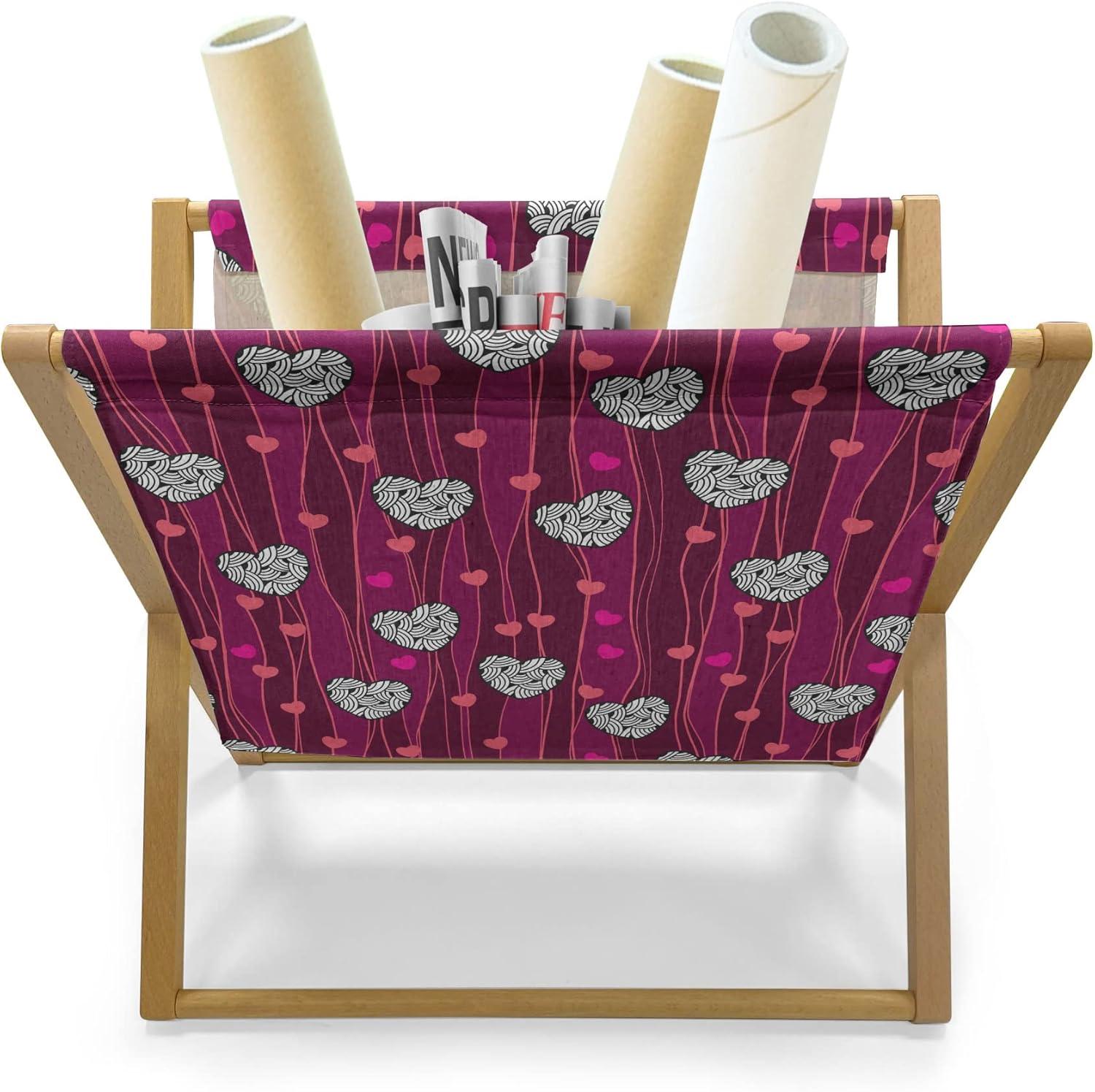 imageAmbesonne Roses Magazine and Book Holder Flowers Petals and Buds on Plain Backdrop Valentines Day Themed Print Floor Rack Decor for Interior of Home amp Office 22 x 19 Vermilion Emerald WhiteMagenta Raspberry White