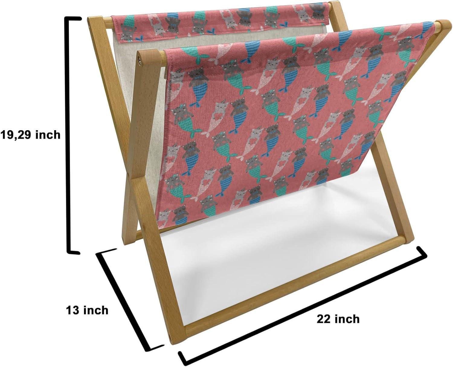 imageAmbesonne Roses Magazine and Book Holder Flowers Petals and Buds on Plain Backdrop Valentines Day Themed Print Floor Rack Decor for Interior of Home amp Office 22 x 19 Vermilion Emerald WhiteDark Coral Multicolour