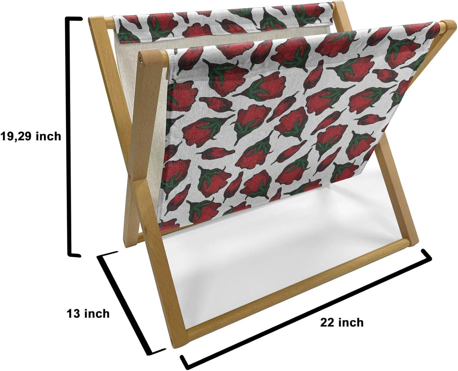 imageAmbesonne Roses Magazine and Book Holder Flowers Petals and Buds on Plain Backdrop Valentines Day Themed Print Floor Rack Decor for Interior of Home amp Office 22 x 19 Vermilion Emerald WhiteVermilion Emerald White