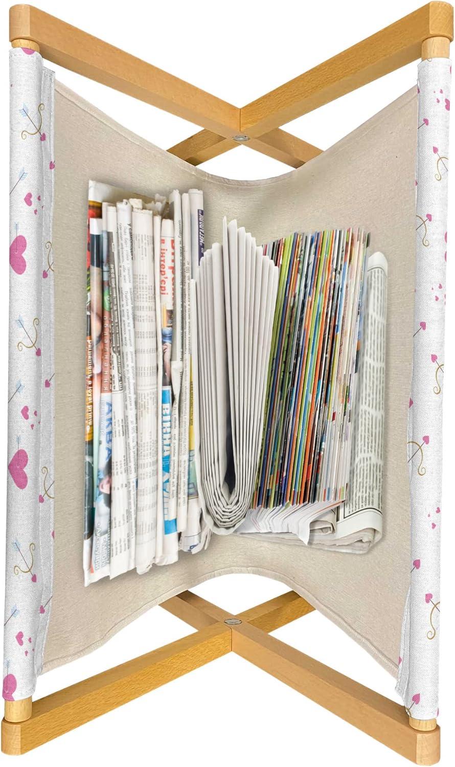 imageAmbesonne Valentines Day Magazine and Book Holder Cupid Angel with Wings Flying Around Hearts Floor Rack Decor for Interior of Home amp Office 22 x 19 Charcoal Grey VermilionPink Sand Brown