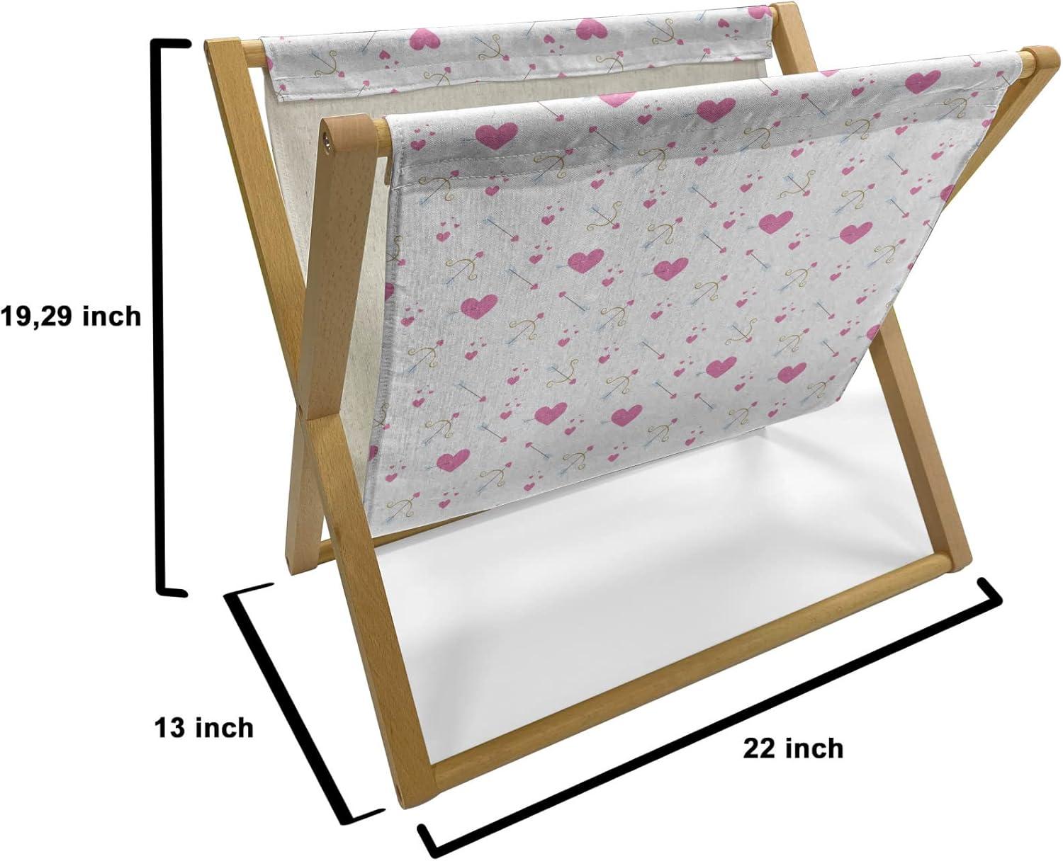 imageAmbesonne Valentines Day Magazine and Book Holder Cupid Angel with Wings Flying Around Hearts Floor Rack Decor for Interior of Home amp Office 22 x 19 Charcoal Grey VermilionPink Sand Brown