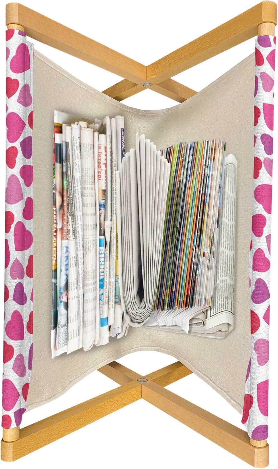 imageAmbesonne Valentines Day Magazine and Book Holder Love Themed Simple Pattern with Hearts Floor Rack Decor for Interior of Home amp Office 22 x 19 Pink FuchsiaPink Fuchsia
