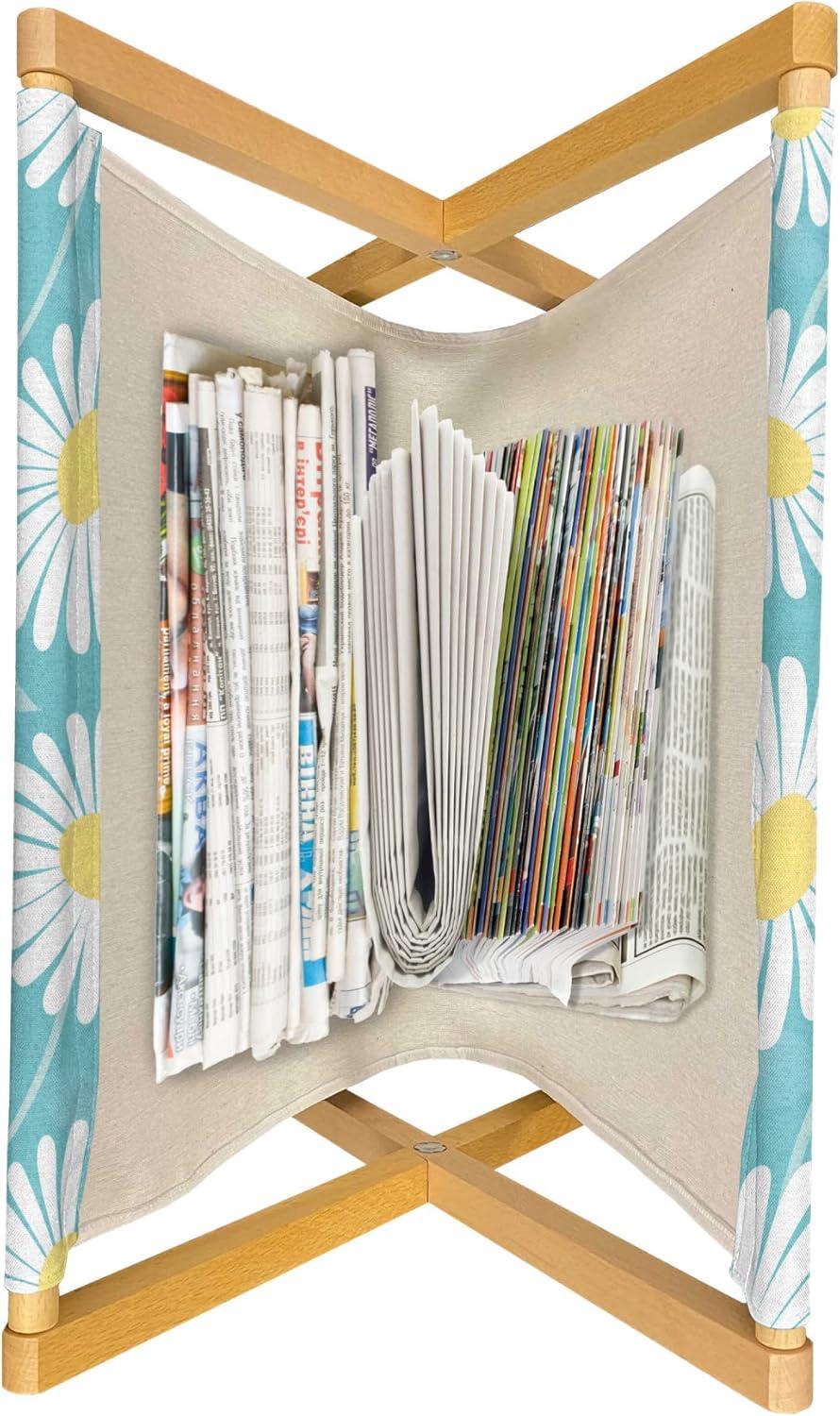 imageAmbesonne Valentines Day Magazine and Book Holder Love Themed Simple Pattern with Hearts Floor Rack Decor for Interior of Home amp Office 22 x 19 Pink FuchsiaPale Blue and Mustard