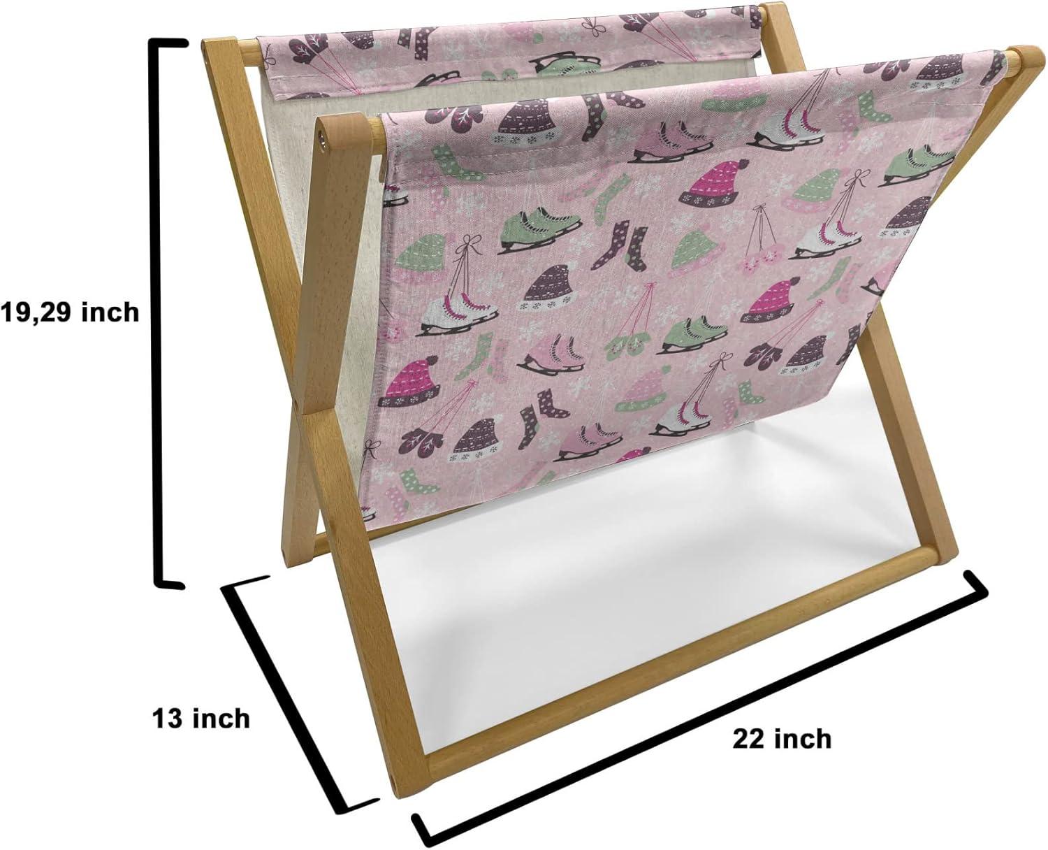 imageAmbesonne Valentines Day Magazine and Book Holder Love Themed Simple Pattern with Hearts Floor Rack Decor for Interior of Home amp Office 22 x 19 Pink FuchsiaPale Reseda Green Rose