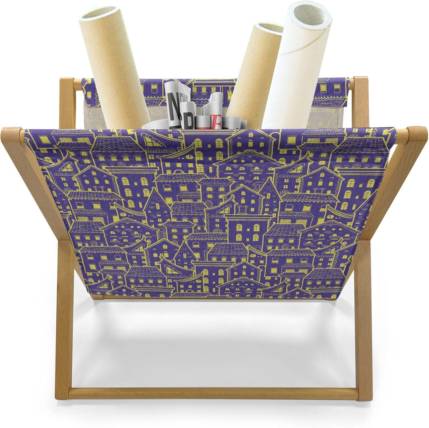 imageAmbesonne Valentines Day Magazine and Book Holder Love Themed Simple Pattern with Hearts Floor Rack Decor for Interior of Home amp Office 22 x 19 Pink FuchsiaBlue Violet and Yellow