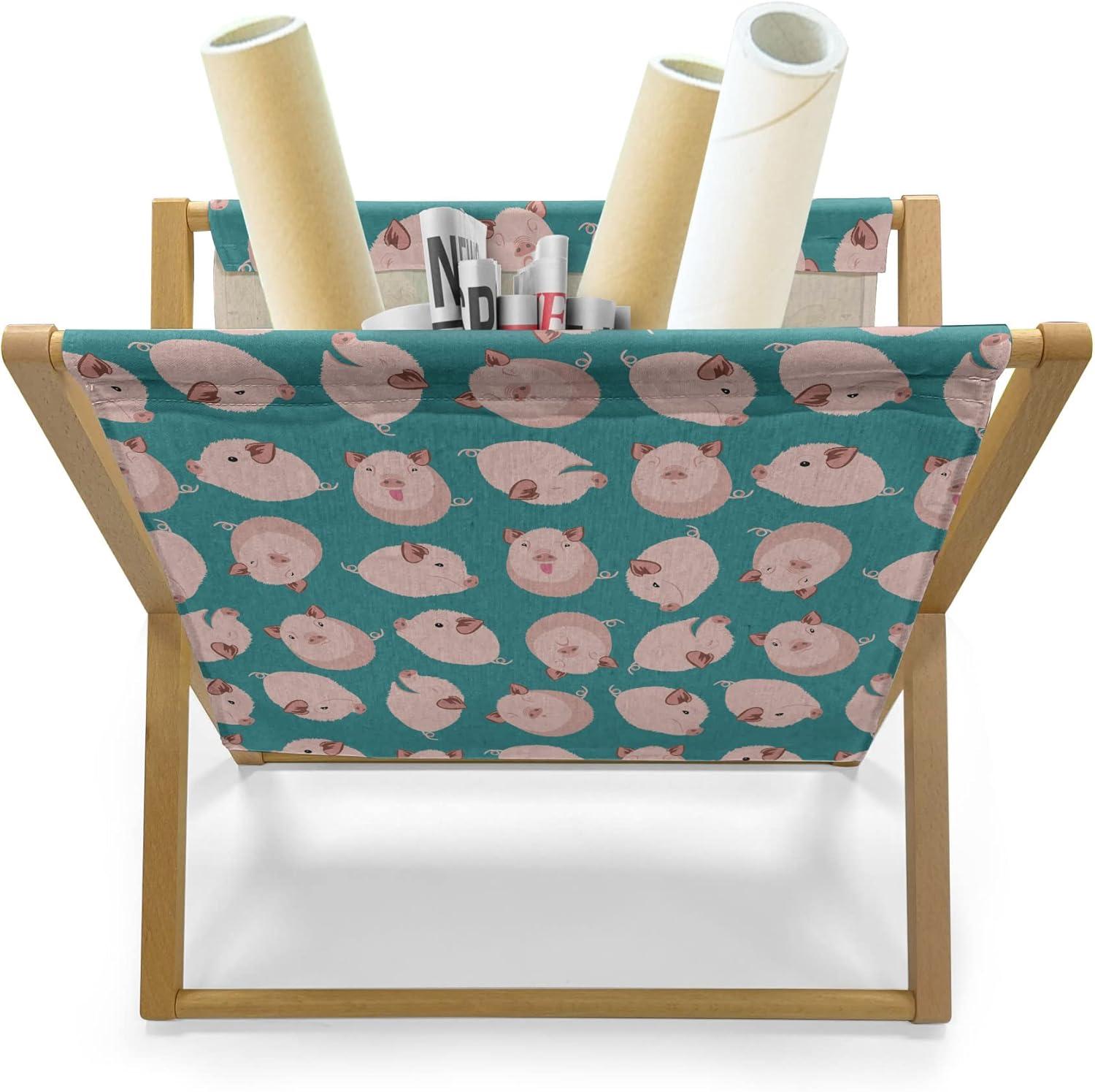 imageAmbesonne Valentines Day Magazine and Book Holder Love Themed Simple Pattern with Hearts Floor Rack Decor for Interior of Home amp Office 22 x 19 Pink FuchsiaRose and Pale Petrol Blue