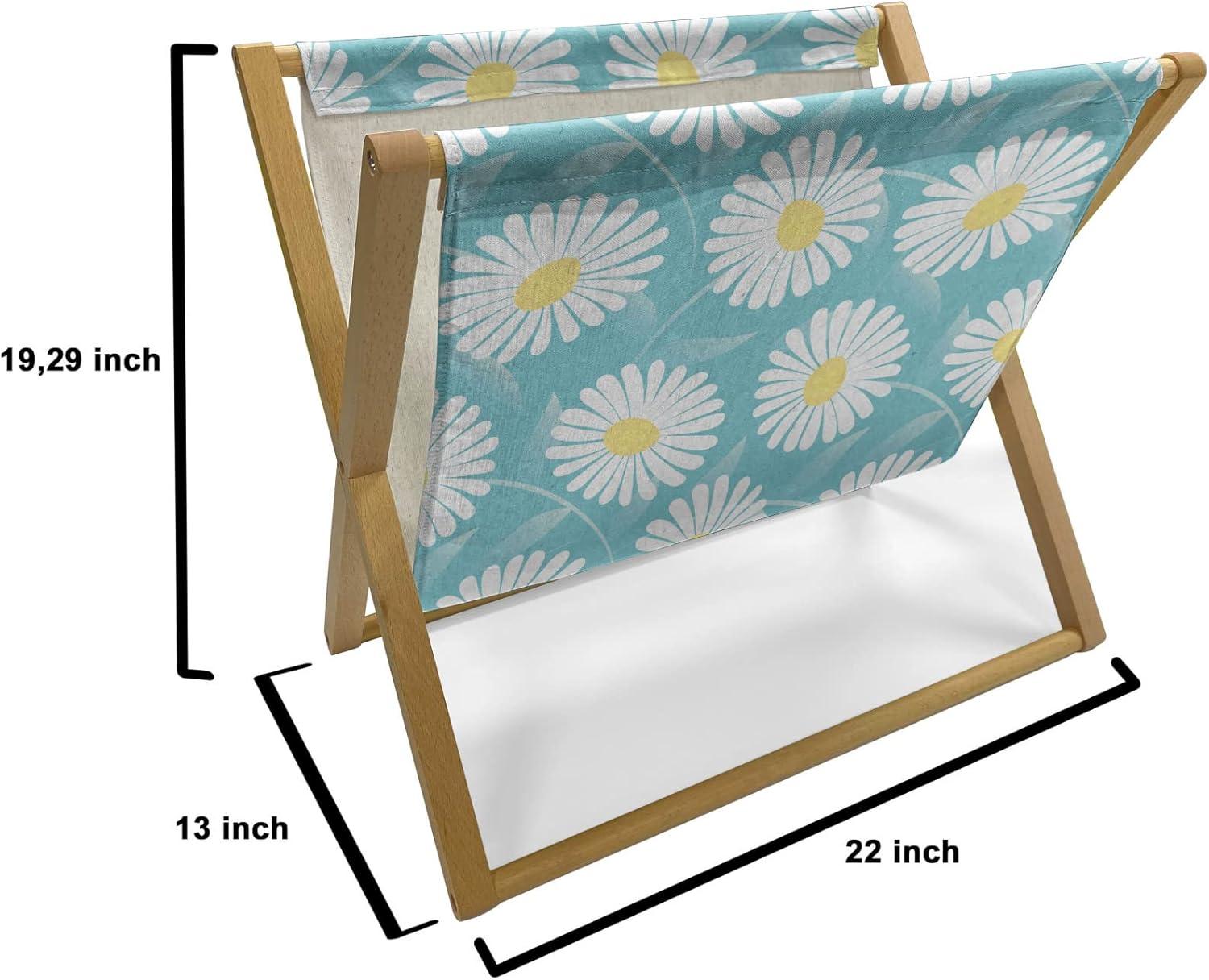 imageAmbesonne Valentines Day Magazine and Book Holder Love Themed Simple Pattern with Hearts Floor Rack Decor for Interior of Home amp Office 22 x 19 Pink FuchsiaPale Blue and Mustard