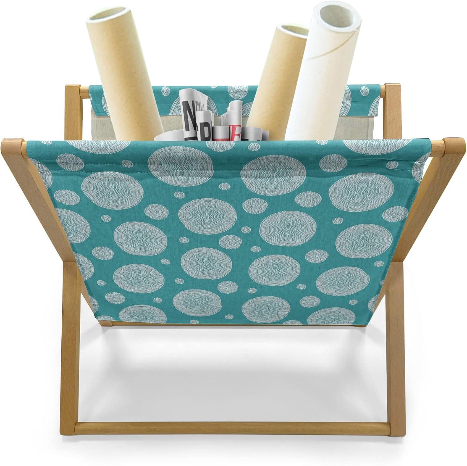 imageAmbesonne Valentines Day Magazine and Book Holder Print of Heart Shaped Balloons Flying Up with Mini Hearts Floor Rack Decor for Interior of Home amp Office 22 x 19 Eggshell VermilionTeal White