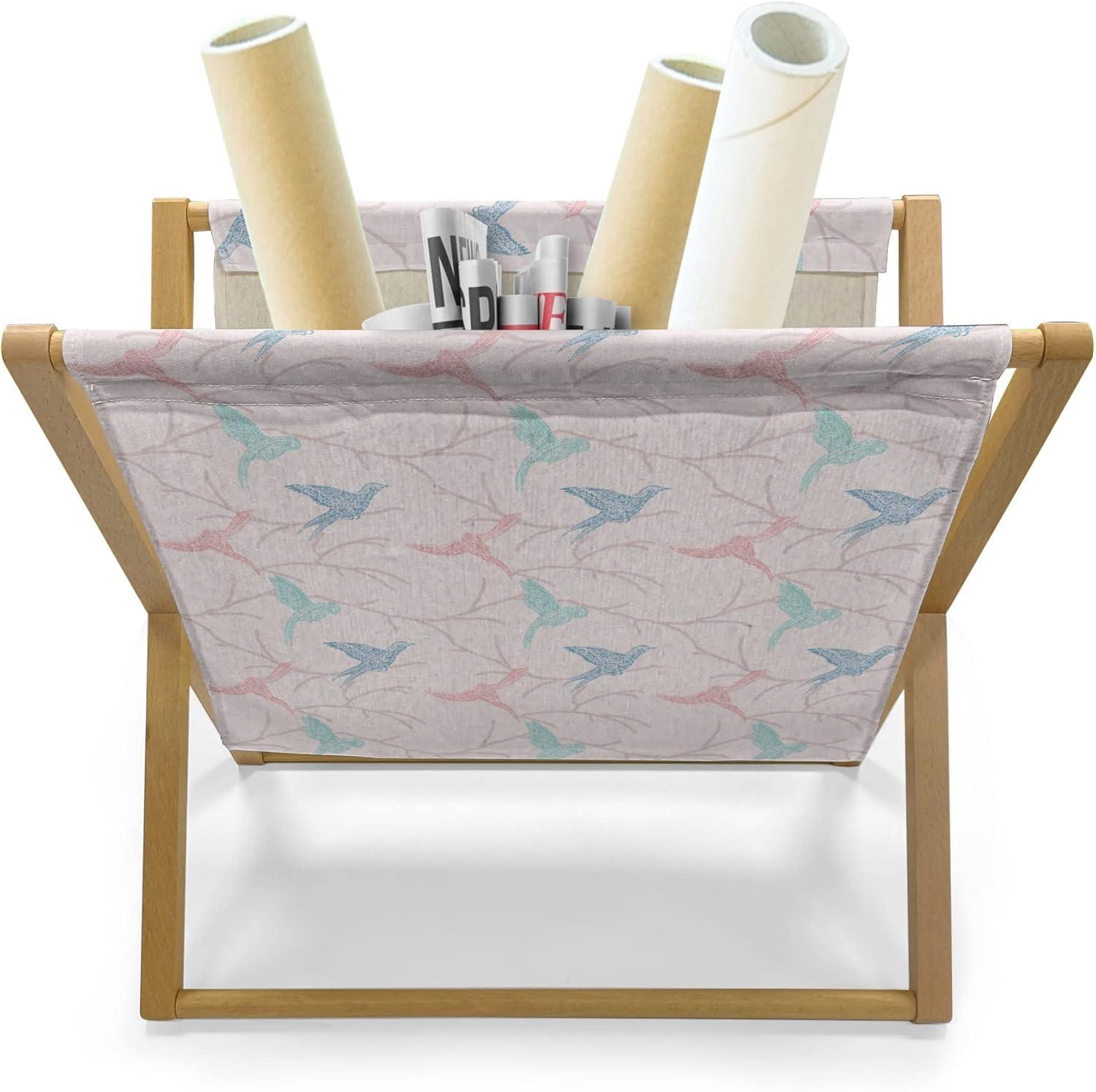 imageAmbesonne Valentines Day Magazine and Book Holder Print of Heart Shaped Balloons Flying Up with Mini Hearts Floor Rack Decor for Interior of Home amp Office 22 x 19 Eggshell VermilionPale Rose Pale Seafoam