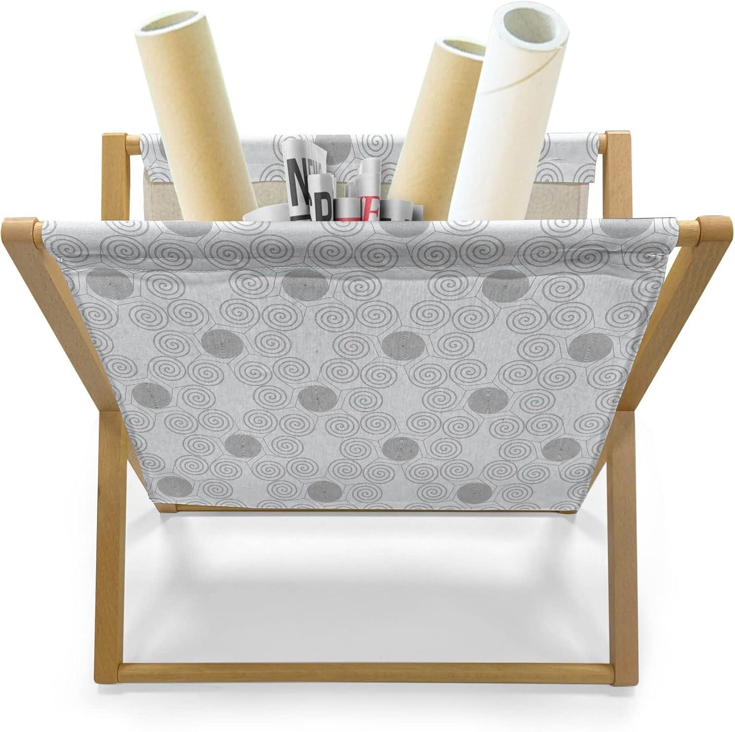imageAmbesonne Valentines Day Magazine and Book Holder Print of Heart Shaped Balloons Flying Up with Mini Hearts Floor Rack Decor for Interior of Home amp Office 22 x 19 Eggshell VermilionTaupe Grey Coconut