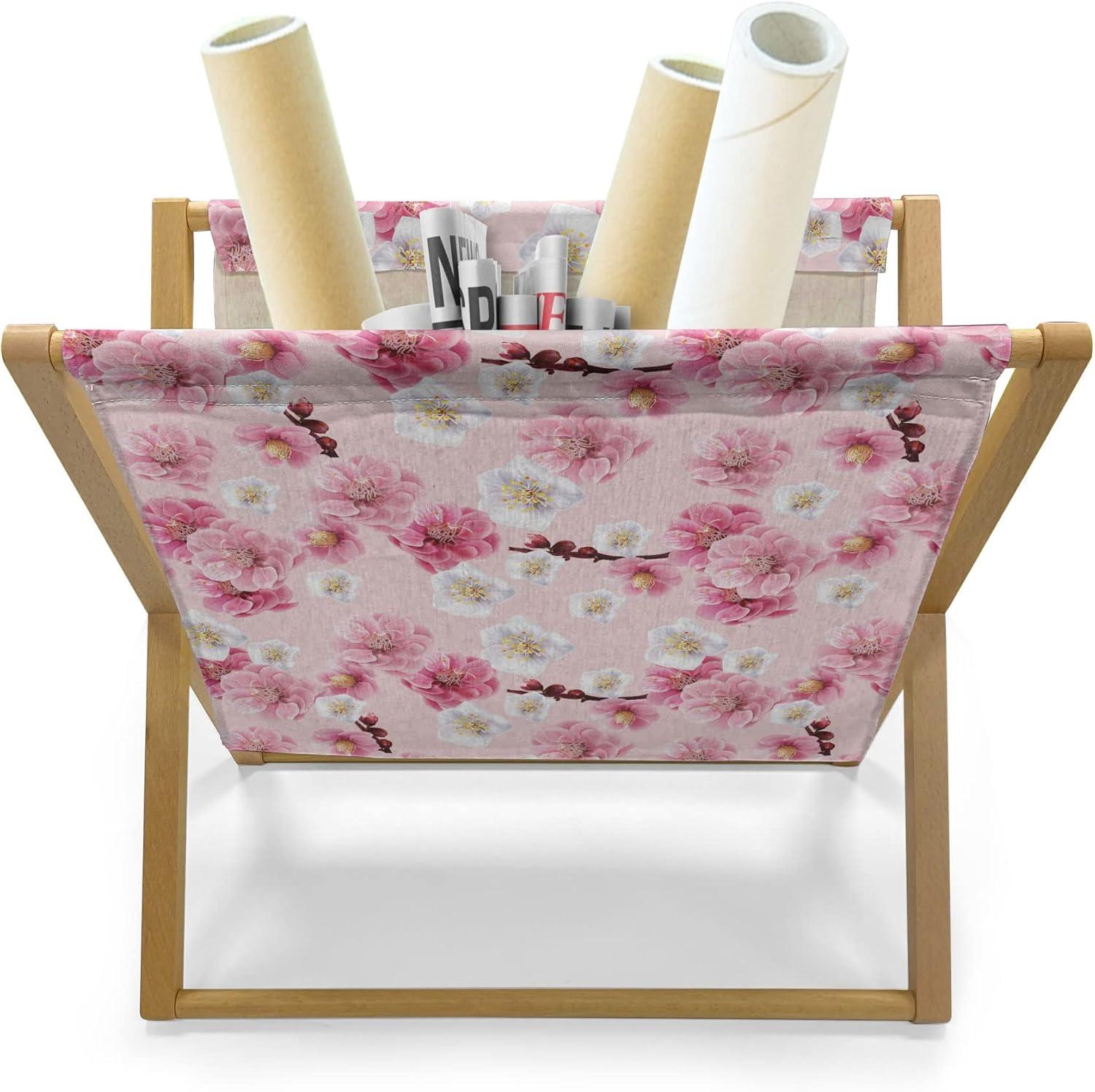 imageAmbesonne Valentines Day Magazine and Book Holder Repetitive Pattern of Romantic Art Hatched Hearts Passion and Love Floor Rack Decor for Interior of Home amp Office 22 x 19 Burgundy Pale PinkPale Pink Pastel Pink