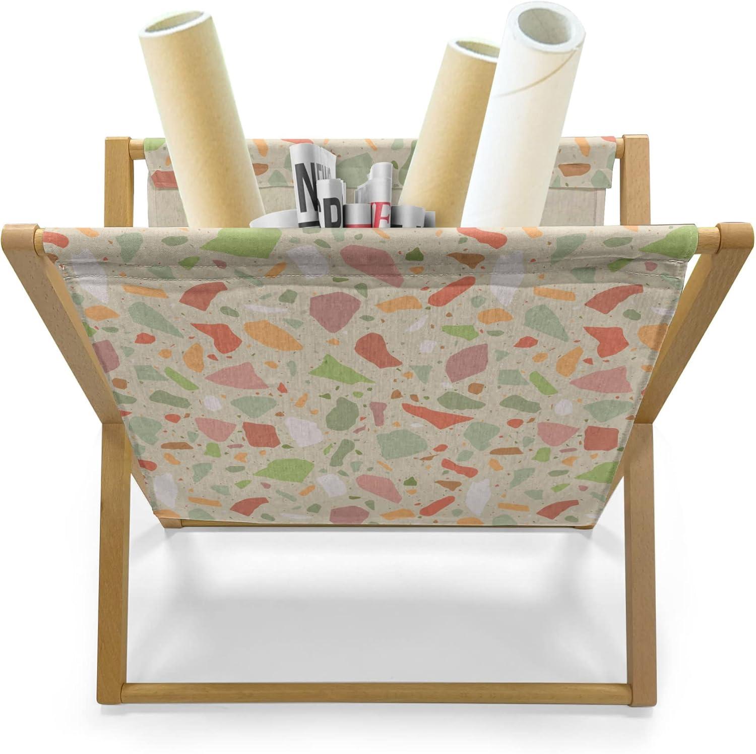 imageAmbesonne Valentines Day Magazine and Book Holder Repetitive Pattern of Romantic Art Hatched Hearts Passion and Love Floor Rack Decor for Interior of Home amp Office 22 x 19 Burgundy Pale PinkPale Mustard and Multicolor